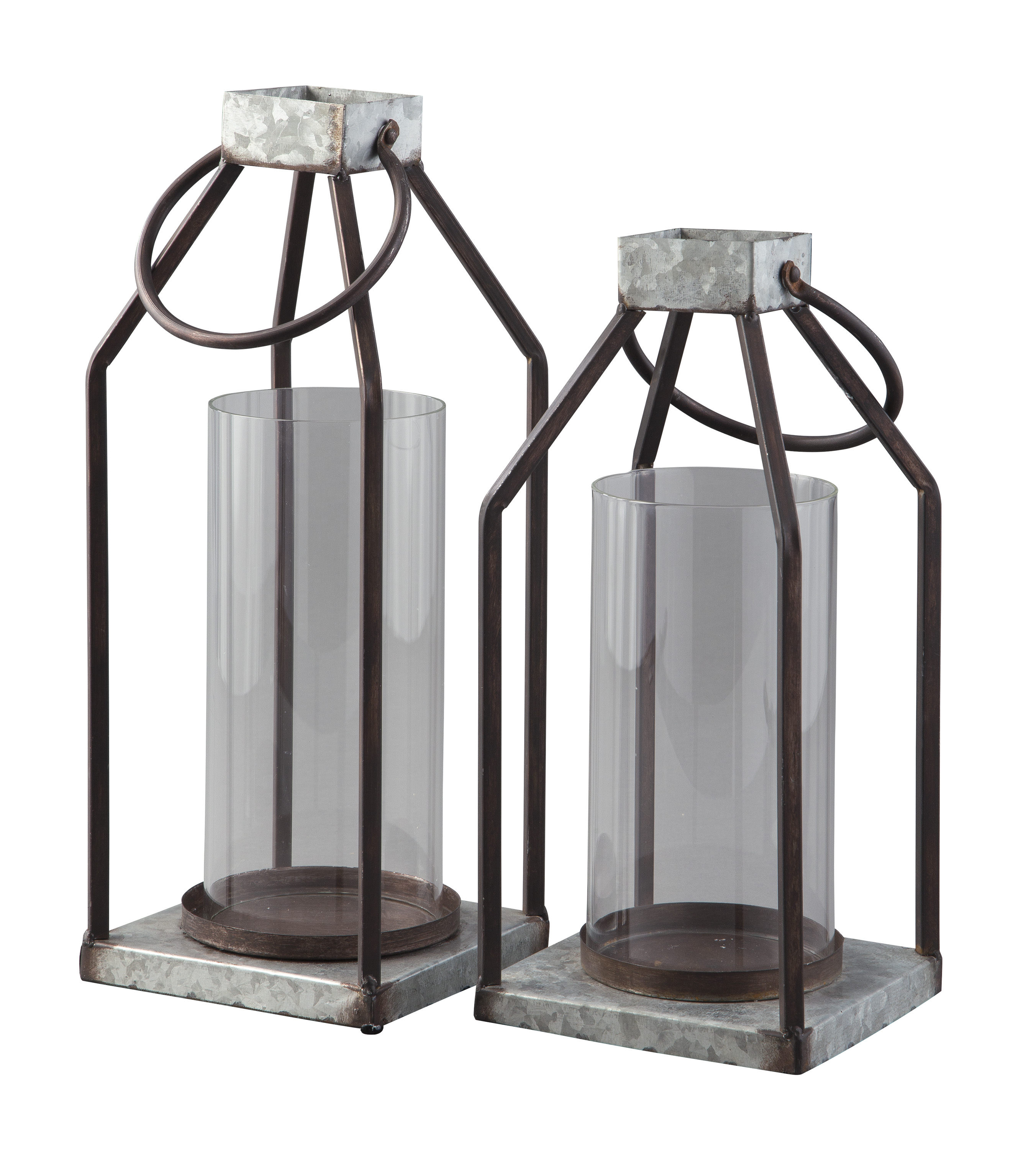 Ashley Furniture Diedrick Gray Black 2pc Lantern Set