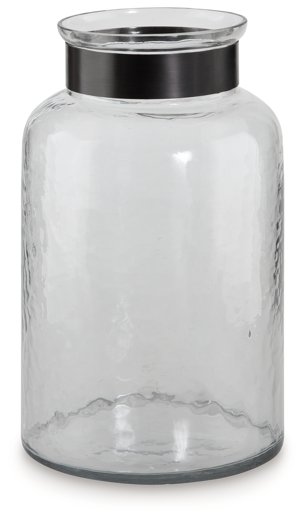 Ashley Furniture Lukasvale Clear Glass Pewter Metal Vase