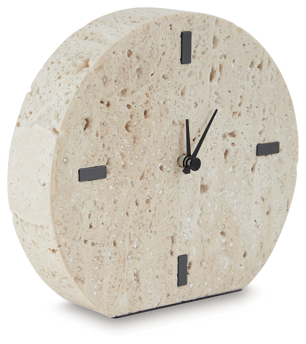 Ashley Furniture Donfordson Beige Table Clock
