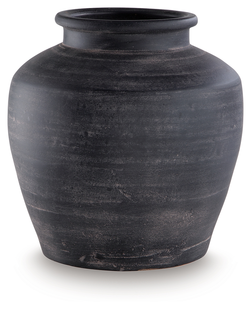 Ashley Furniture Meadie Distressed Black 11 Inch Vase