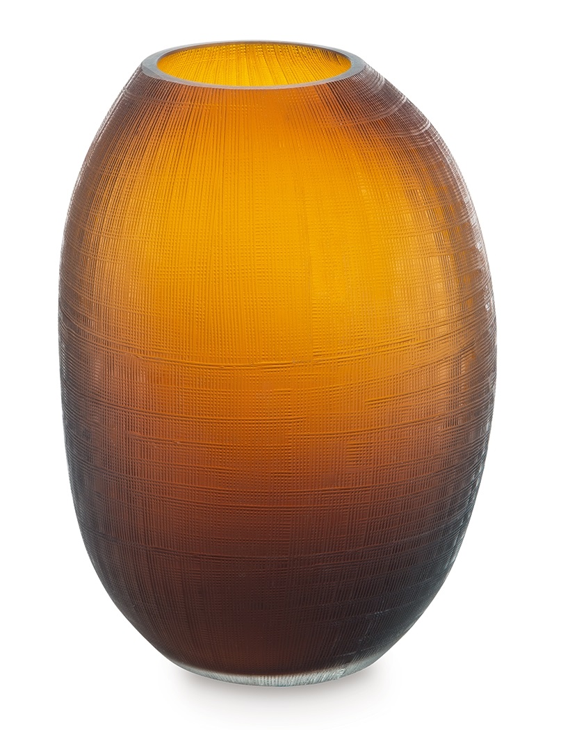 Ashley Furniture Embersen Contemporary Amber Glass Vase