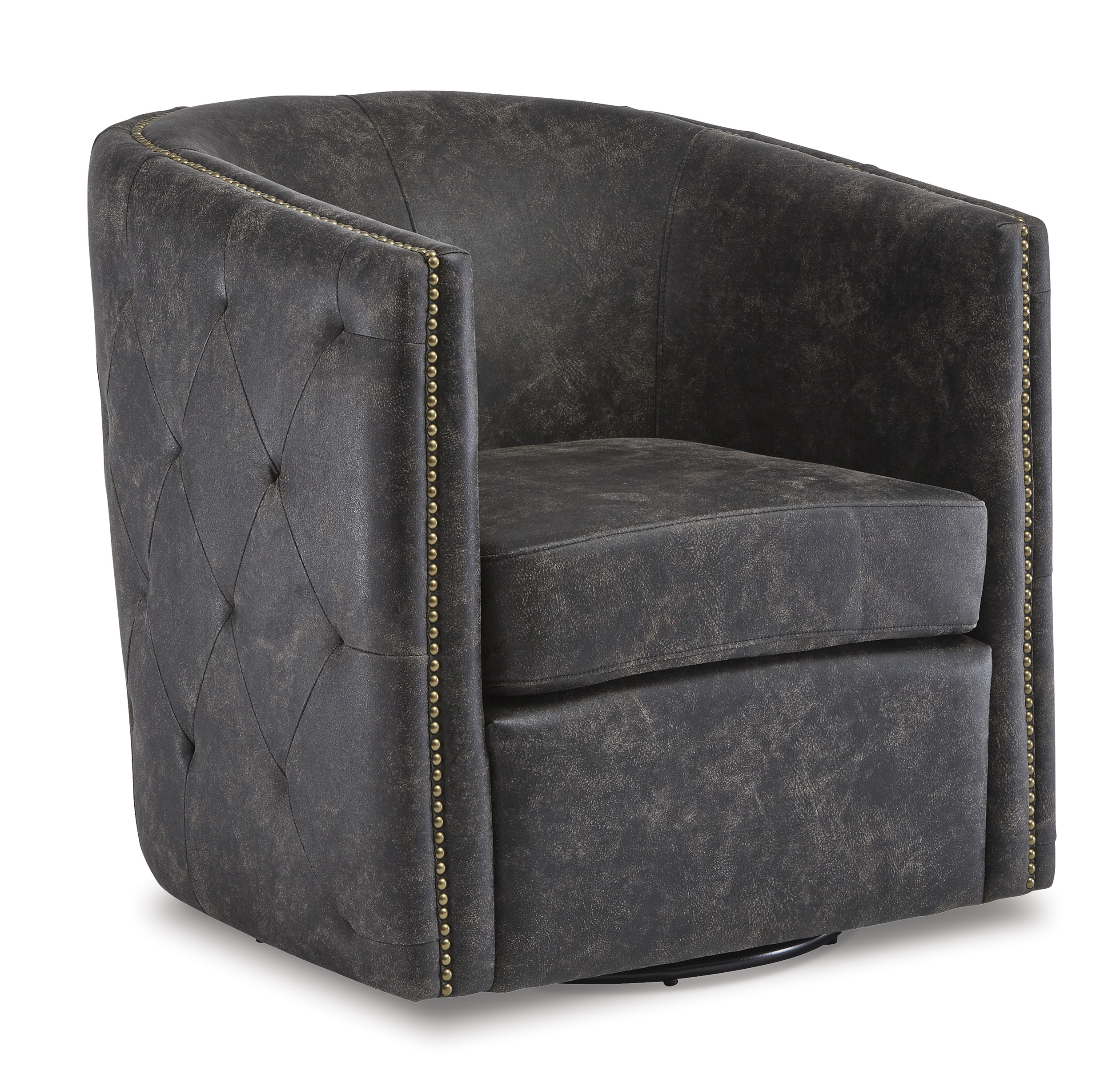 Ashley Furniture Brentlow Distressed Black Swivel Chair