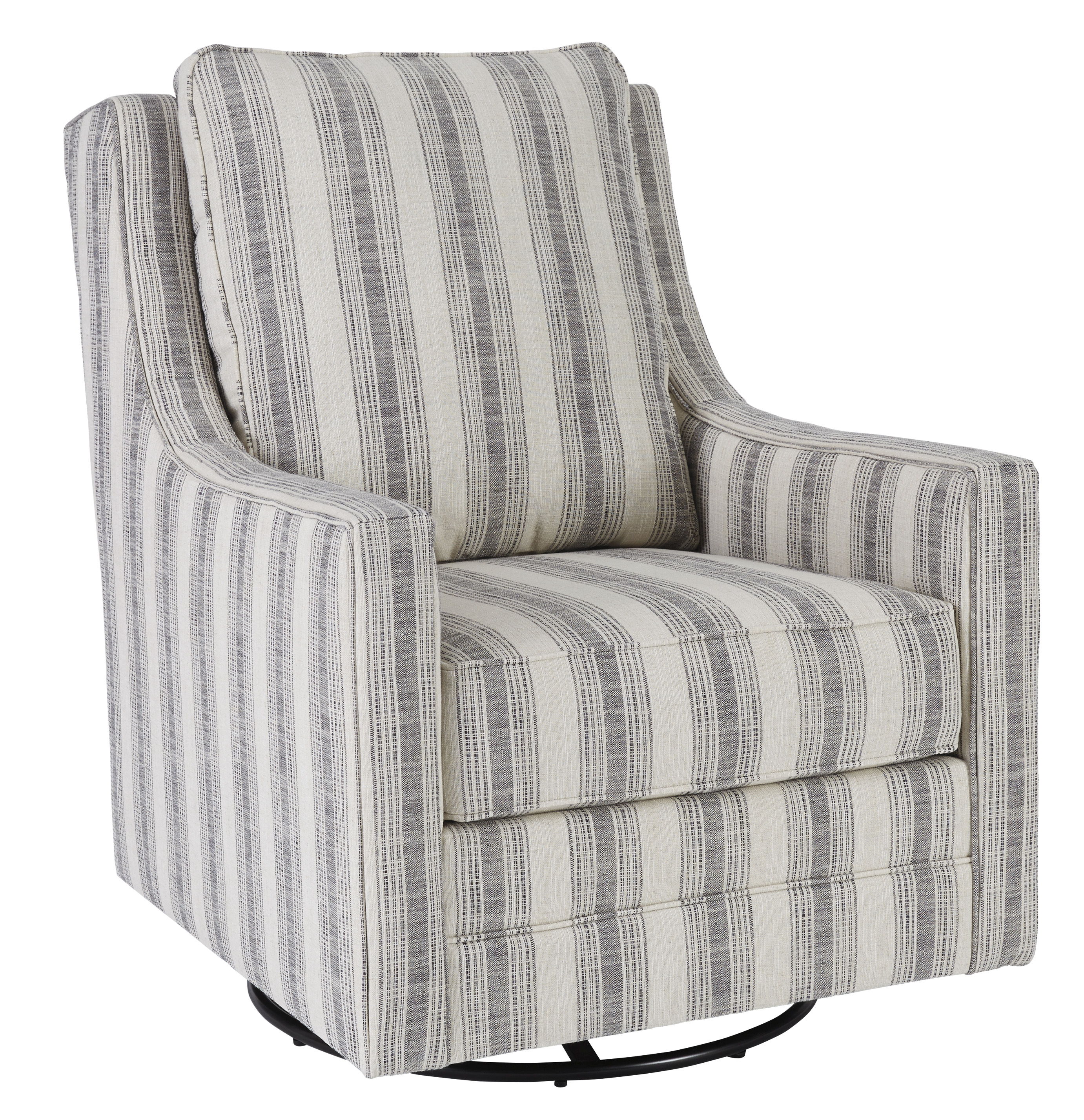 Ashley Furniture Kambria Ivory Black Swivel Glider Accent Chair