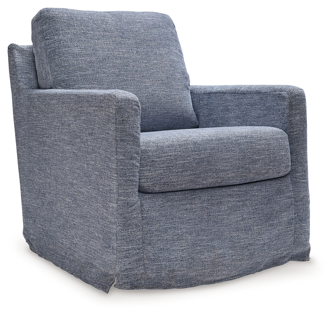 Ashley Furniture Nenana Next Gen Nuvella Denim Swivel Glider Accent Chair