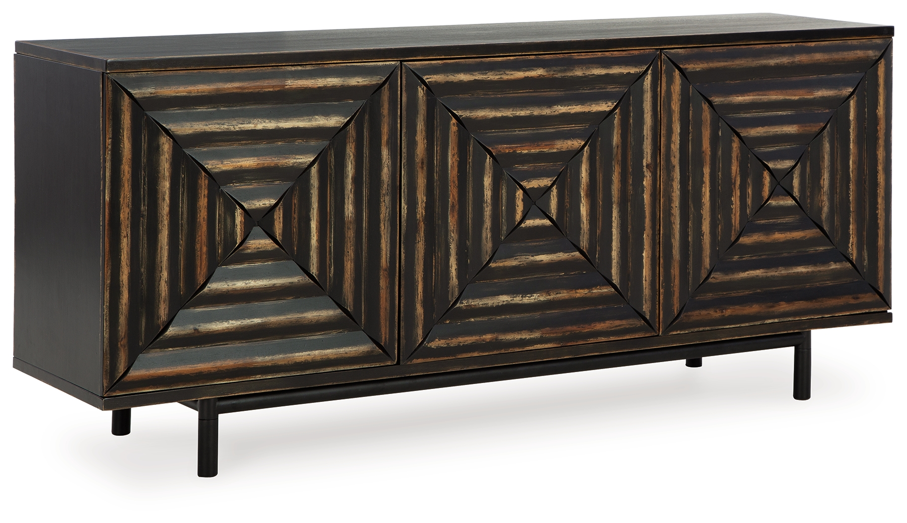 Ashley Furniture Fair Ridge Distressed Black Accent Cabinet A4000573