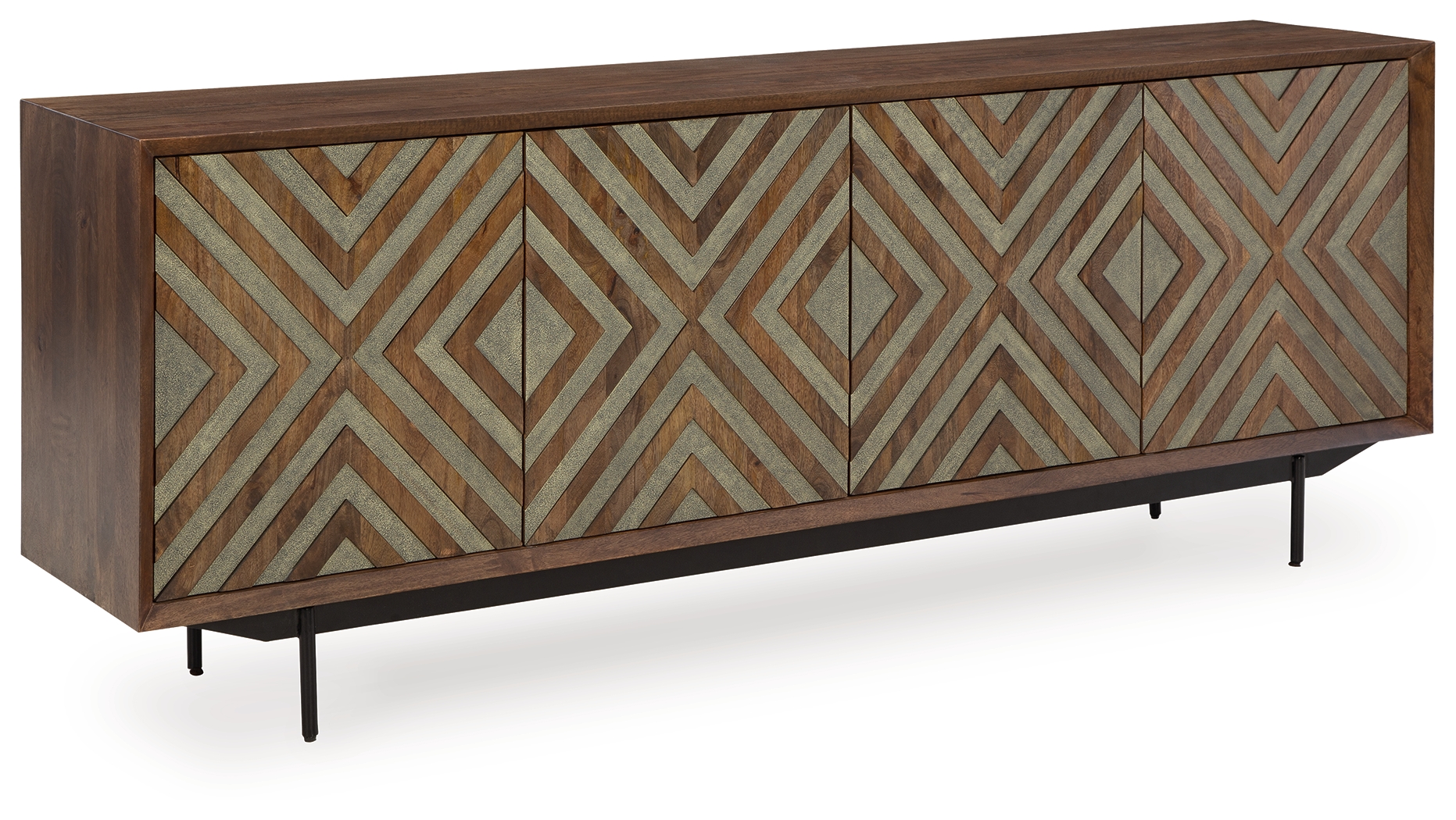 Ashley Furniture Dreggan Brown Gold Accent Cabinet