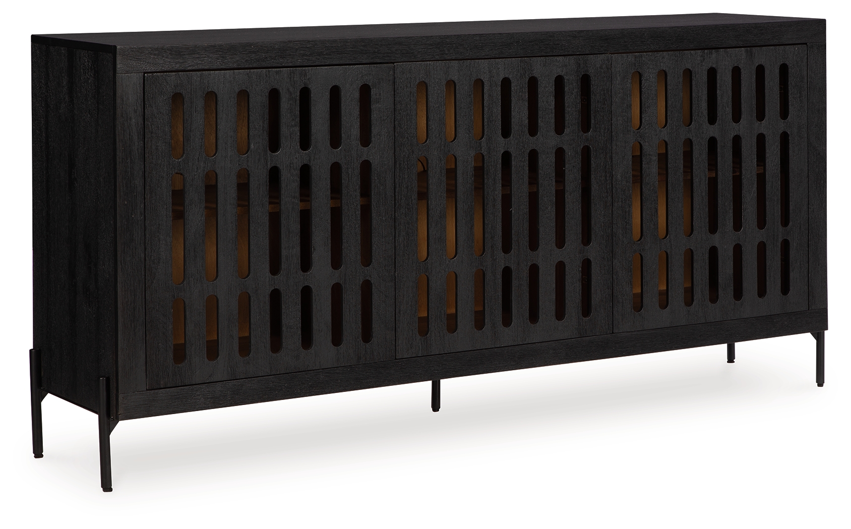 Ashley Furniture Vallisburg Black Natural Accent Cabinet