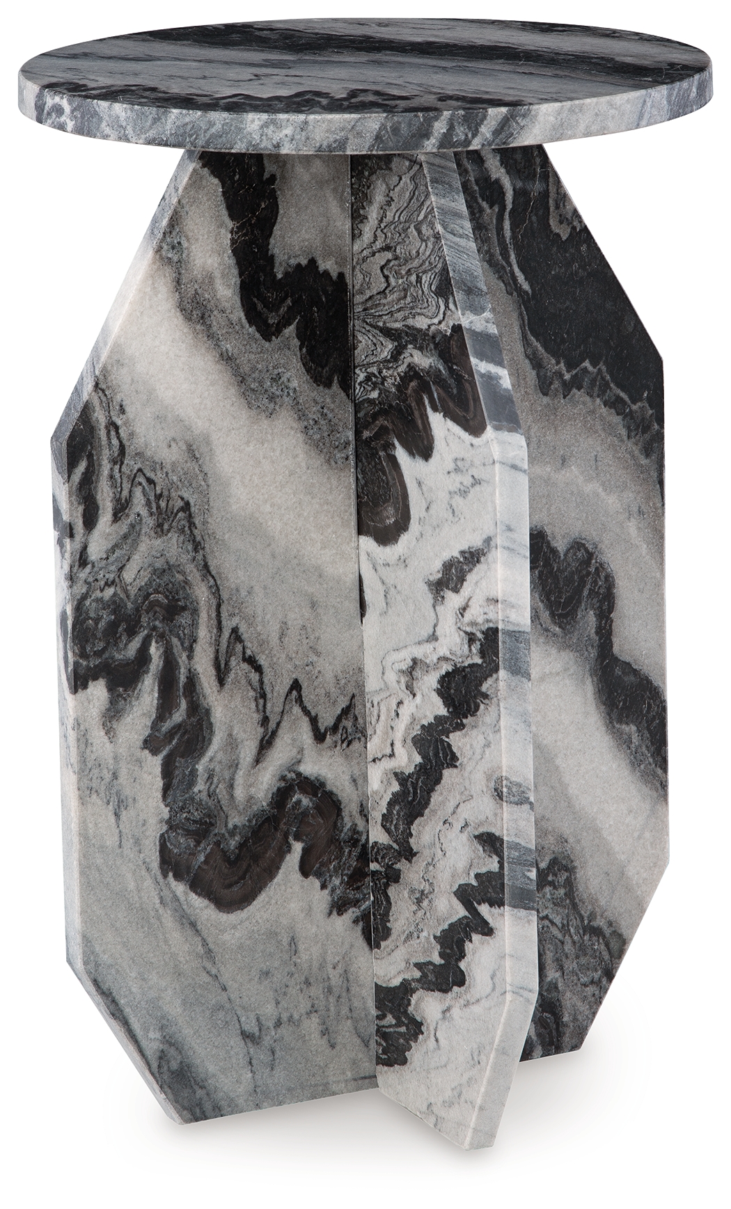 Ashley Furniture Wrenlane Black White Taupe Accent Table