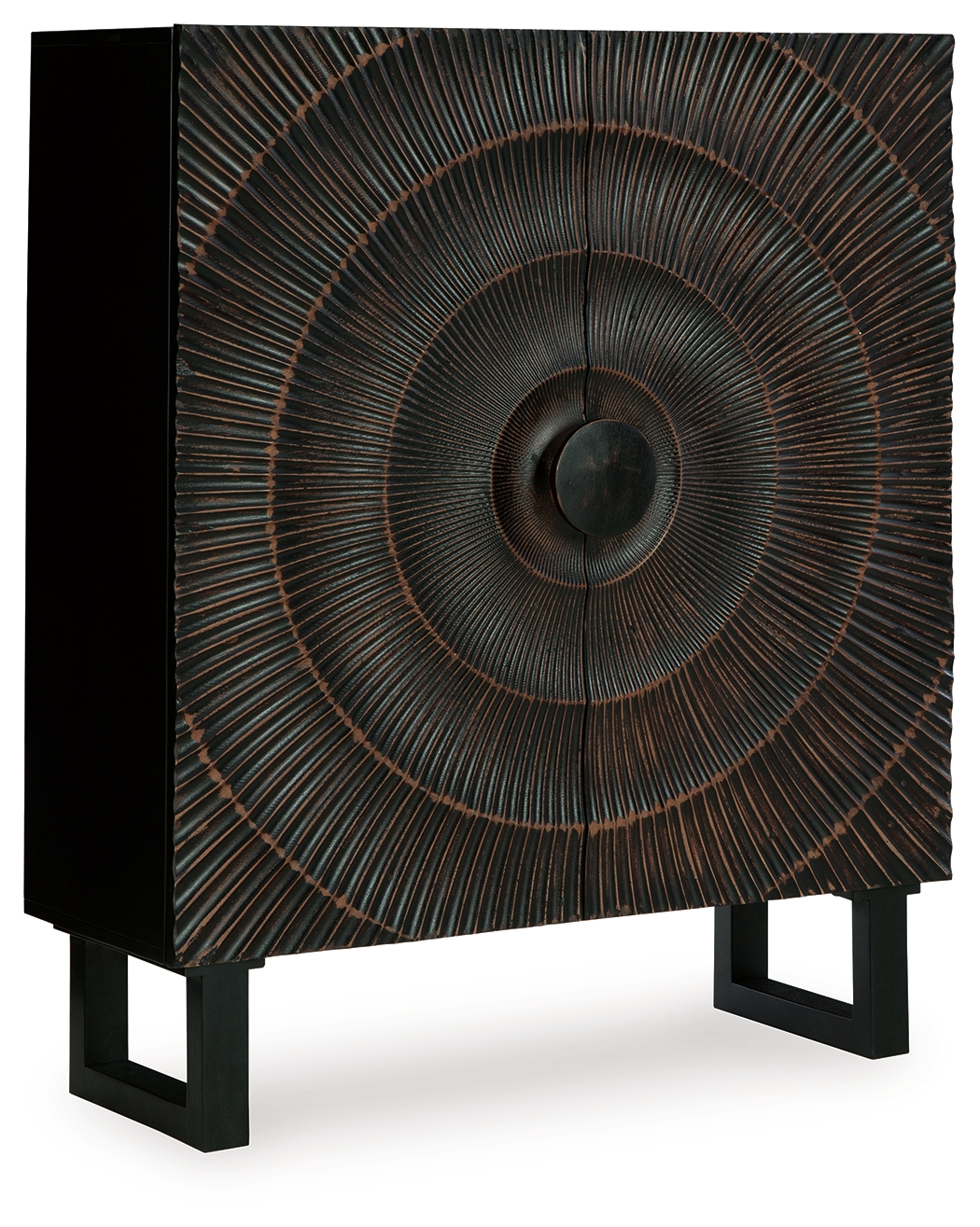 Ashley Furniture Fosterman Distressed Black Accent Cabinet