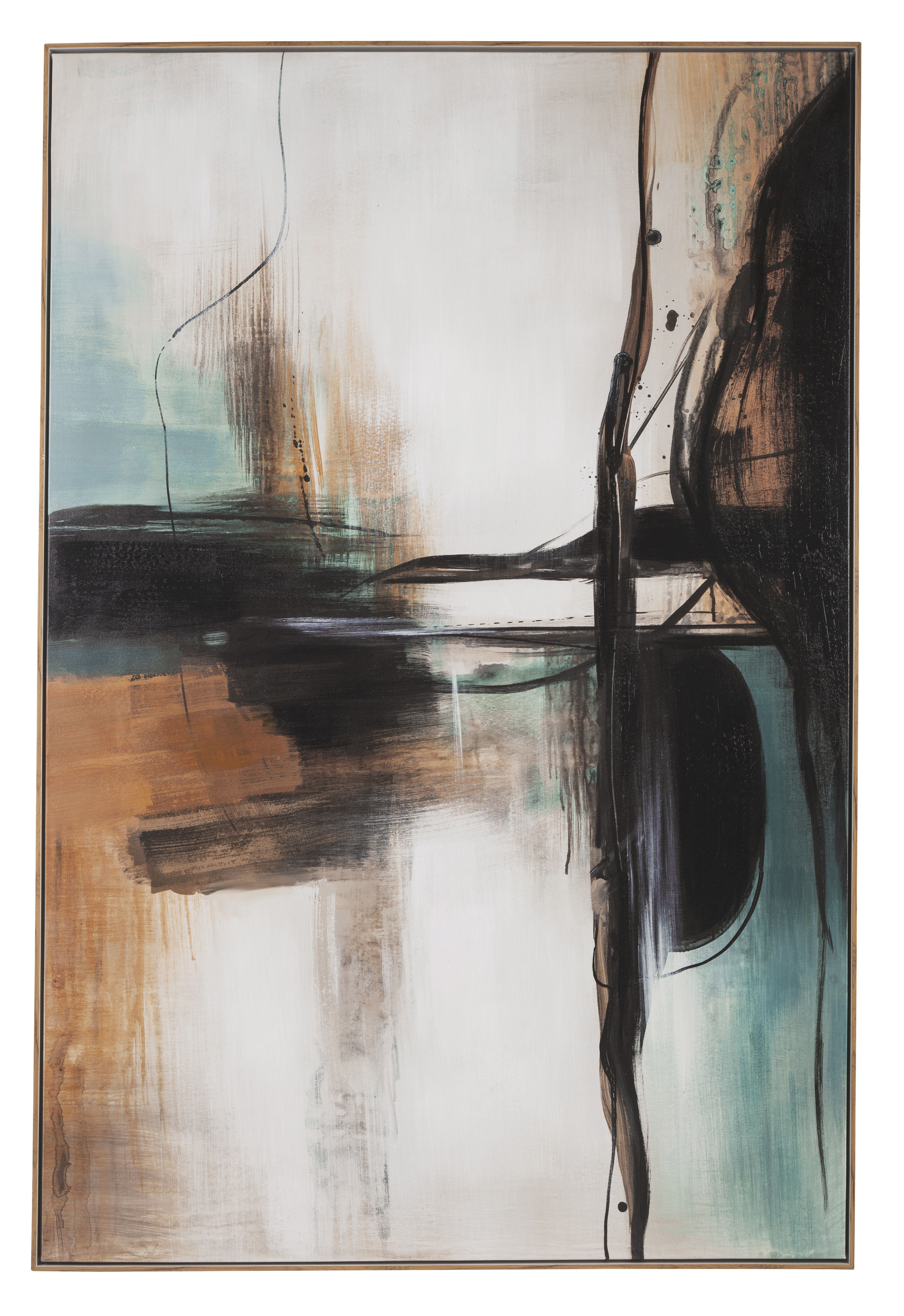 Ashley Furniture Brunonia Teal Orange Black Wall Art