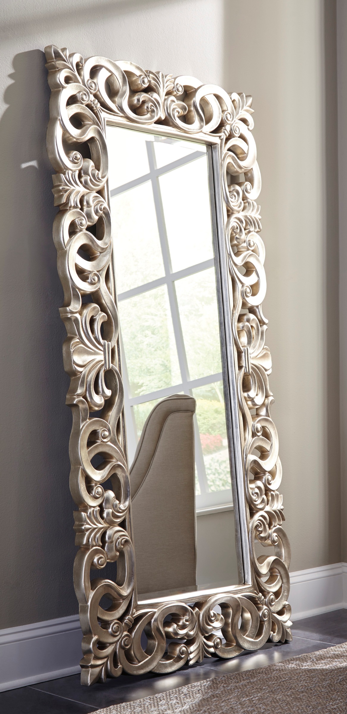 Ashley Furniture Lucia Antique Silver Accent Mirror