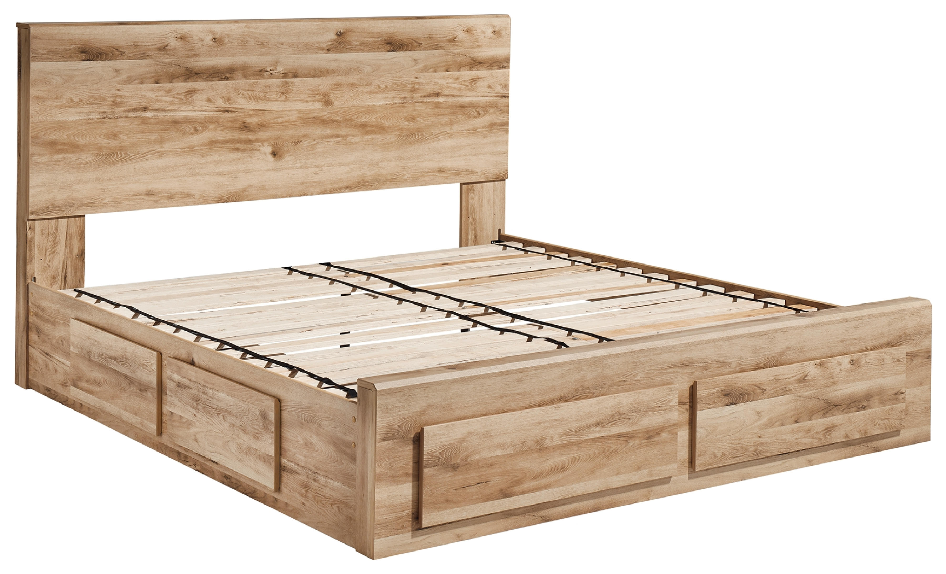 Ashley Furniture Hyanna Tan King Panel Storage Bed With 1 Under Bed Storage...