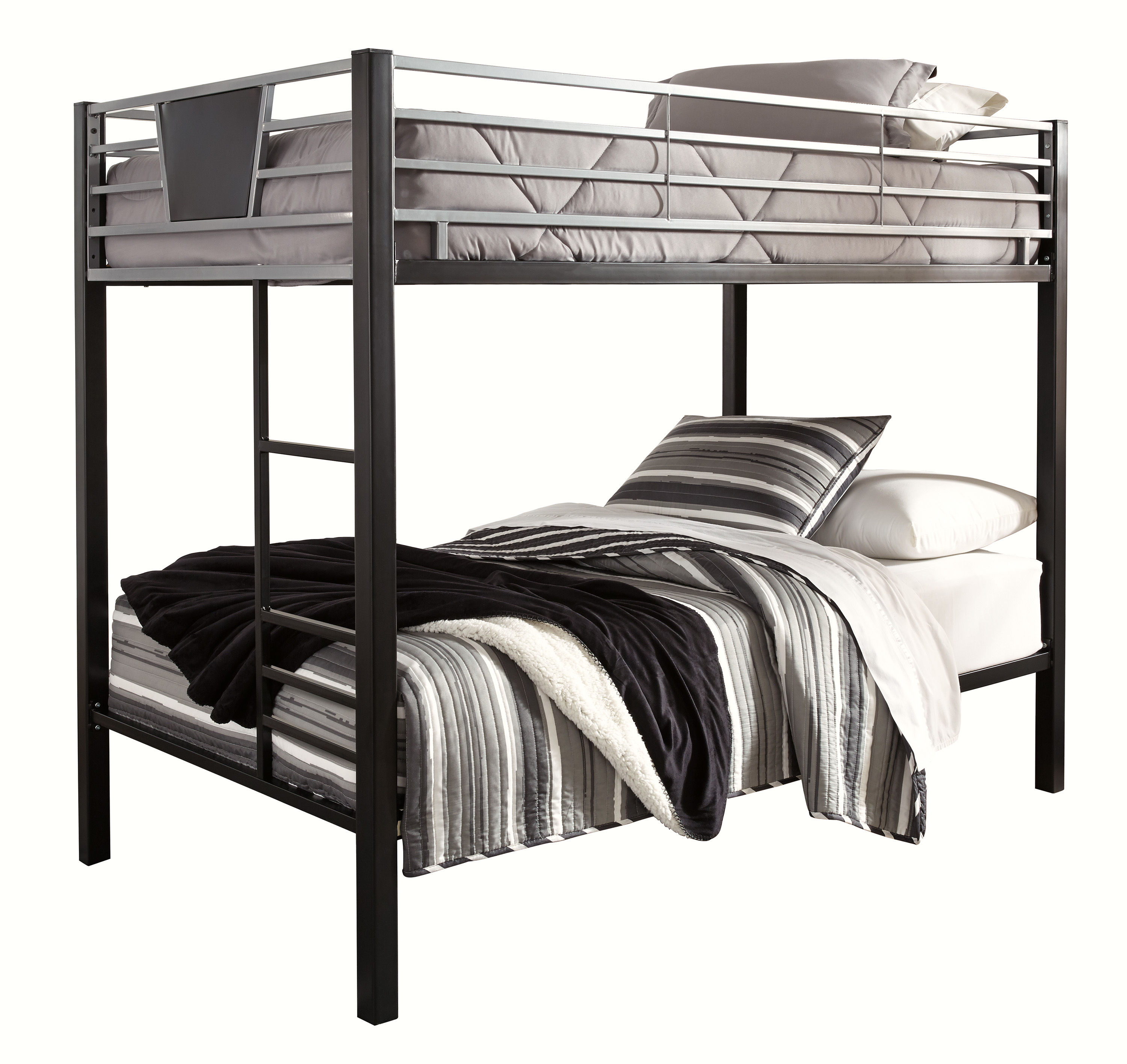 Ashley Furniture Dinsmore Black Gray Twin Over Twin Bunk Bed With Ladder