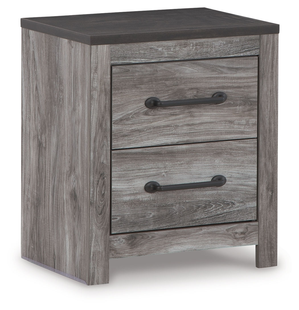 Ashley Furniture Bronyan Dark Gray Two Drawer Night Stand