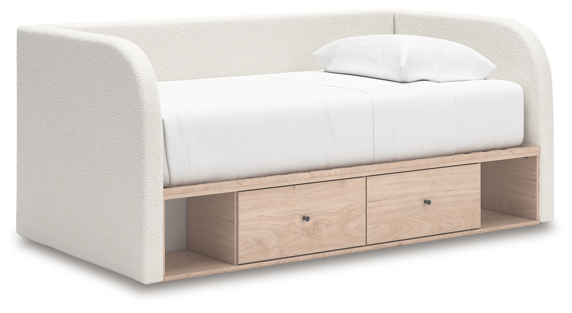 Ashley Furniture Birkmore Tan White Full Upholstered Day Bed With Storage
