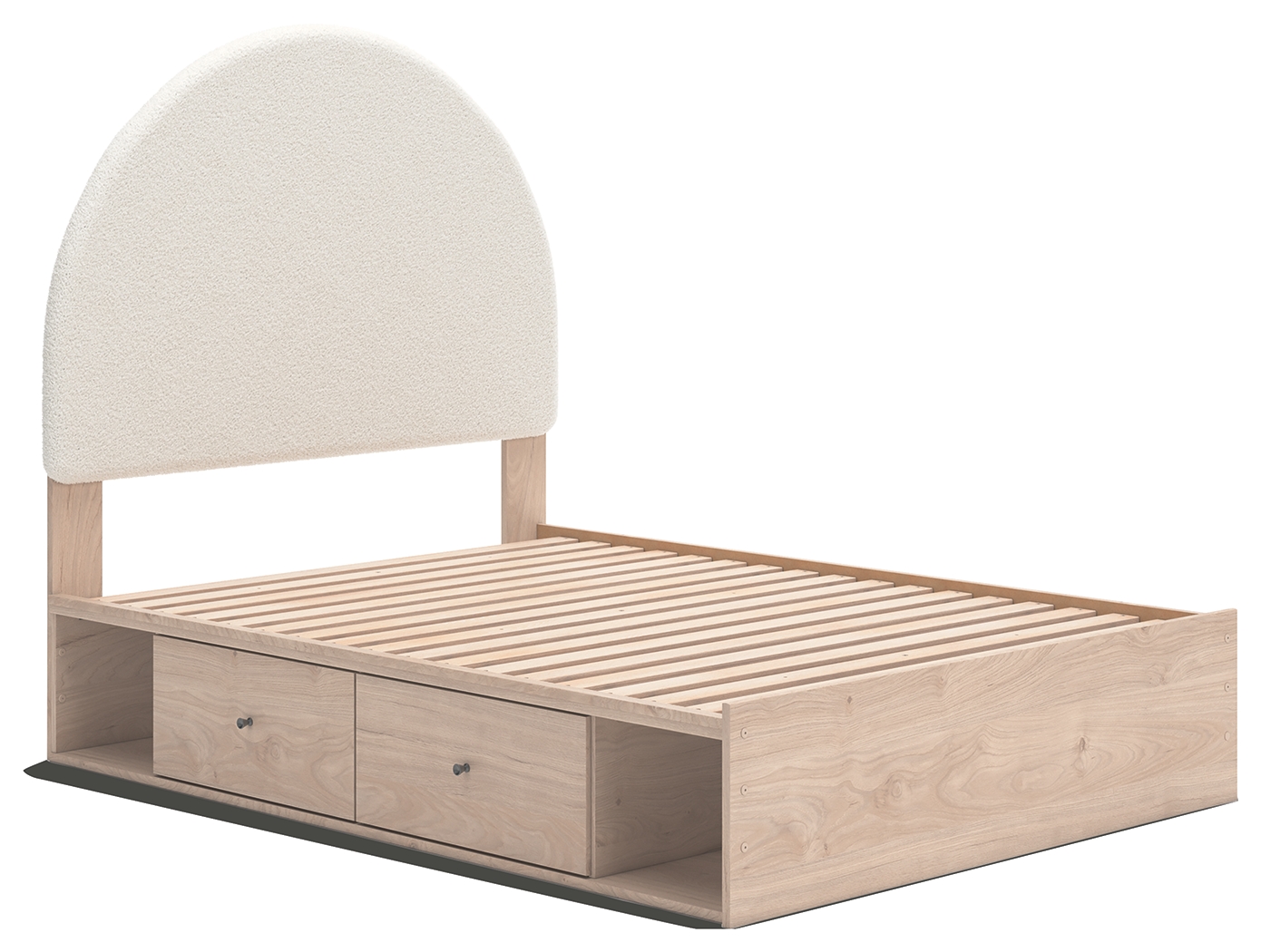 Ashley Furniture Birkmore Tan White Full Upholstered Panel Bed With Storage