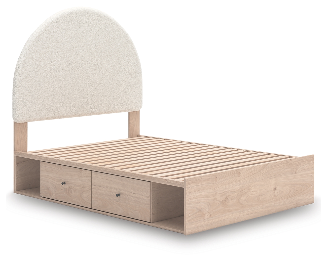 Ashley Furniture Birkmore Tan White Full Upholstered Panel Bed With 4 Stora...