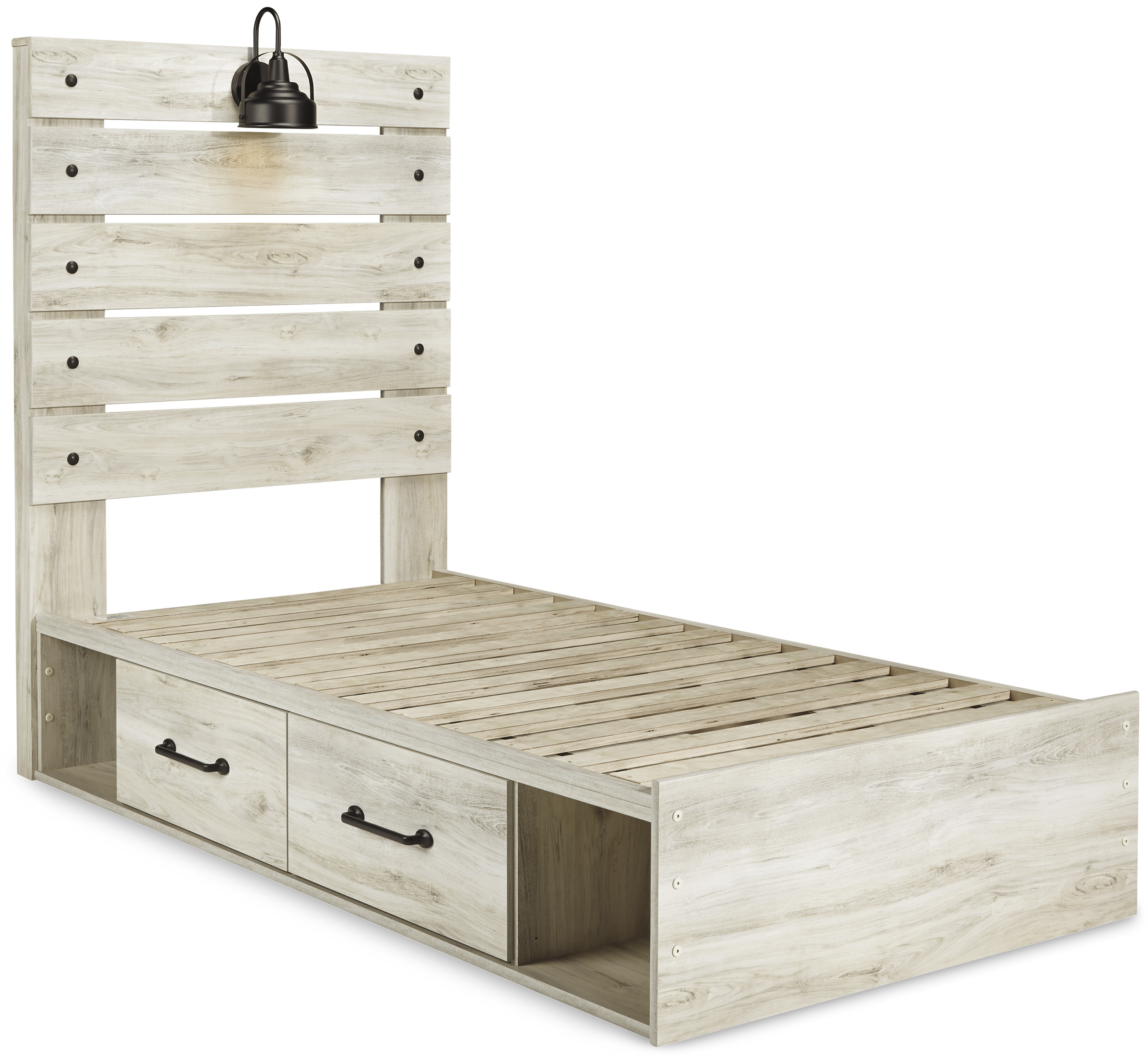 Ashley Furniture Cambeck Whitewash Twin Side Storage Bed