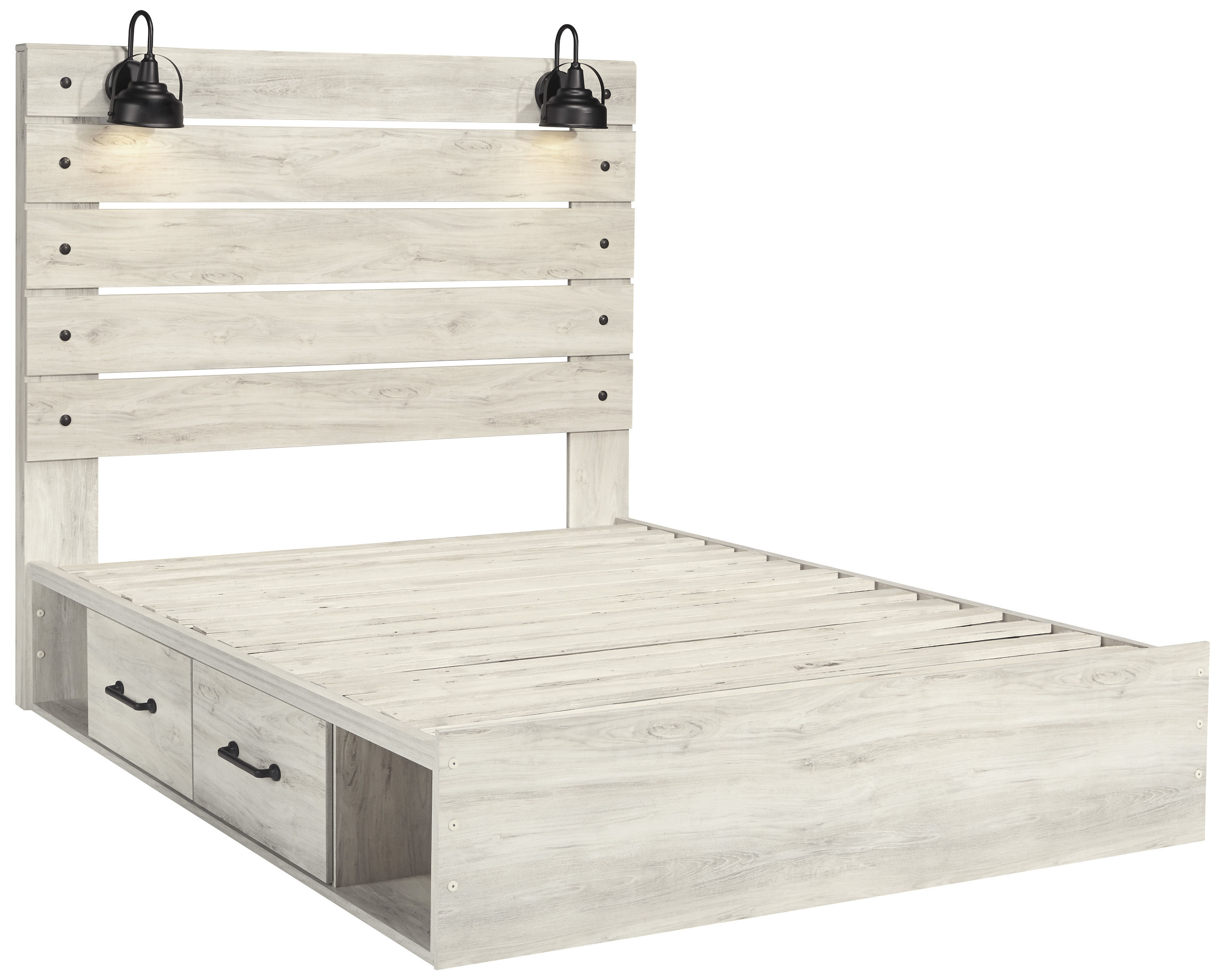 Ashley Furniture Cambeck Whitewash King Side Storage Bed