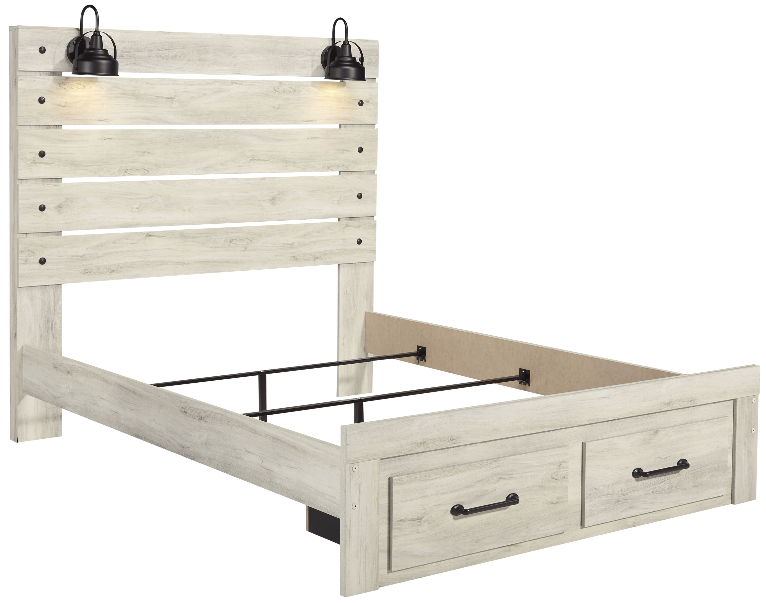Ashley Furniture Cambeck Whitewash King Footboard Storage Bed