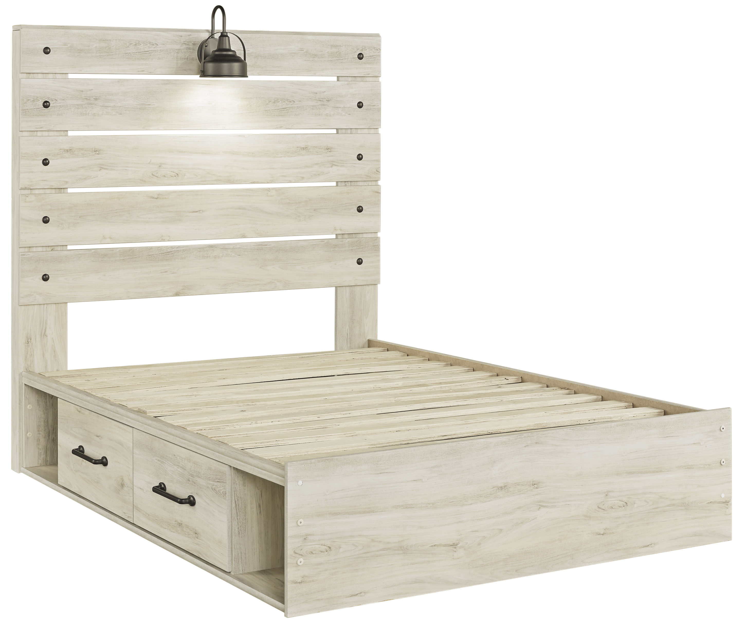 Ashley Furniture Cambeck Whitewash Full Side Storage Bed