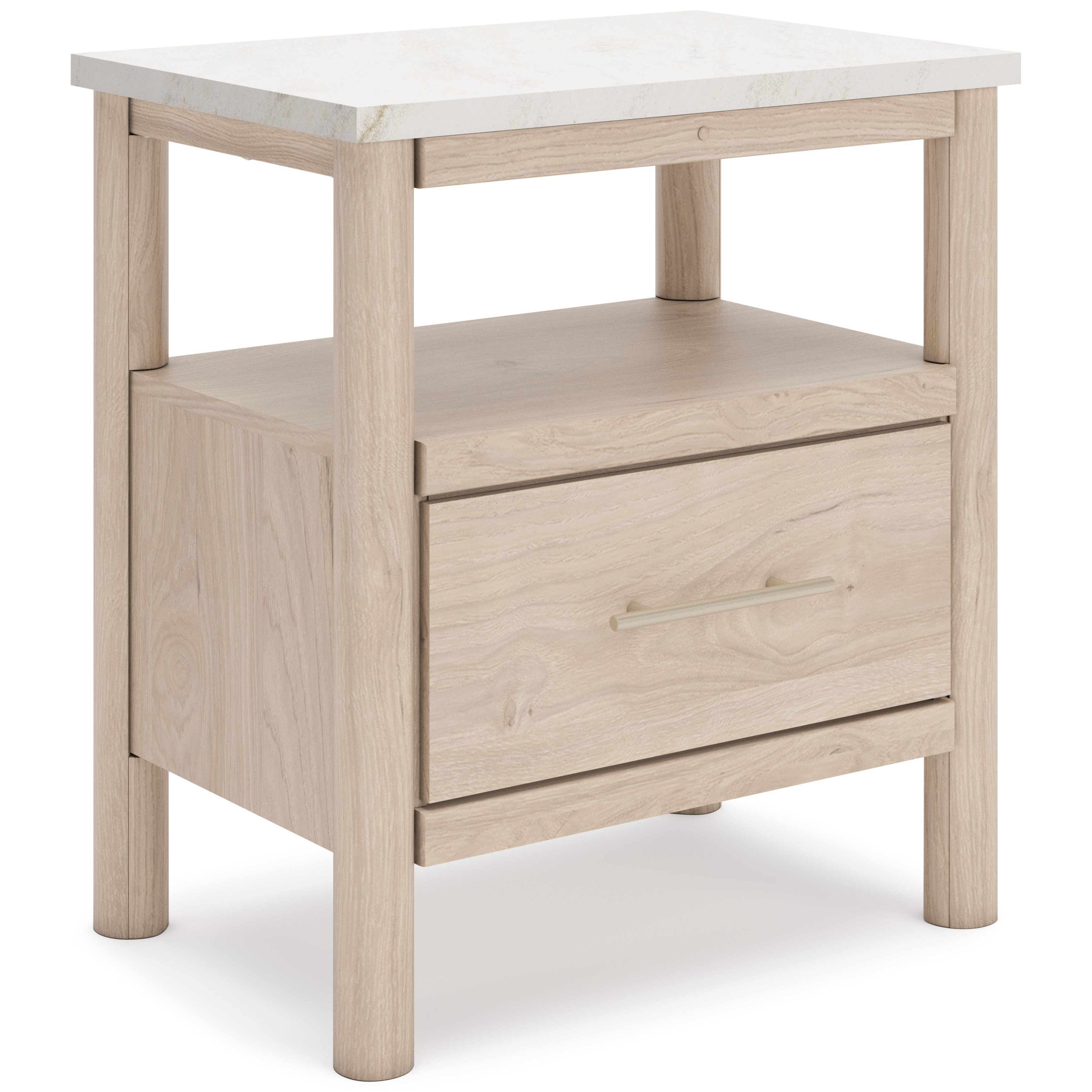 Ashley Furniture Cadmori Brown Beige One Drawer Night Stand