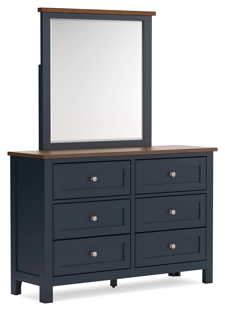 Ashley Furniture Landocken Brown Blue Dresser And Mirror