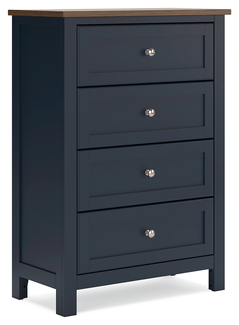 Ashley Furniture Landocken Brown Blue Four Drawer Chest
