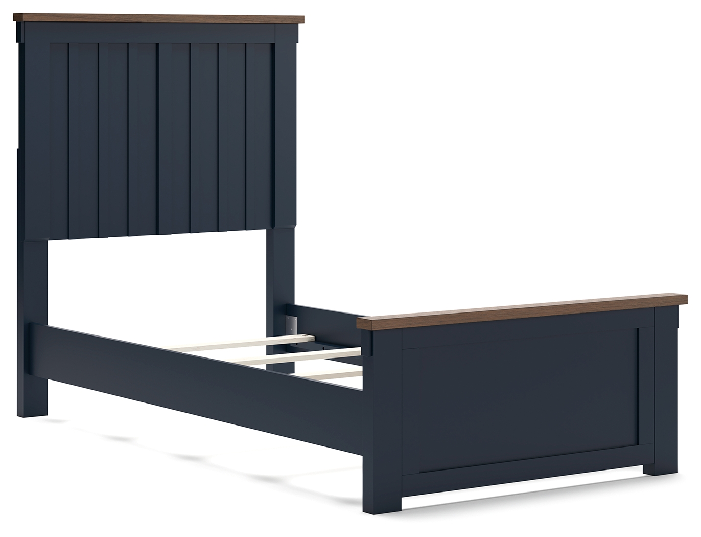 Ashley Furniture Landocken Brown Blue Twin Panel Bed