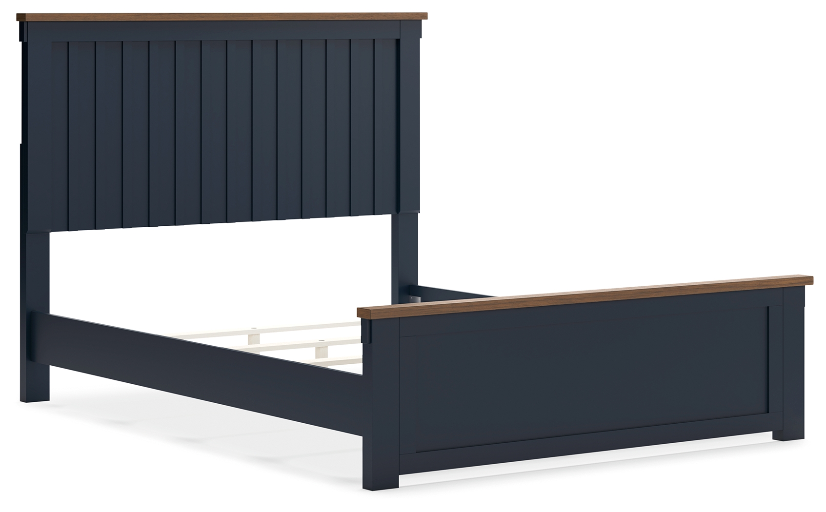 Ashley Furniture Landocken Brown Blue Queen Panel Bed