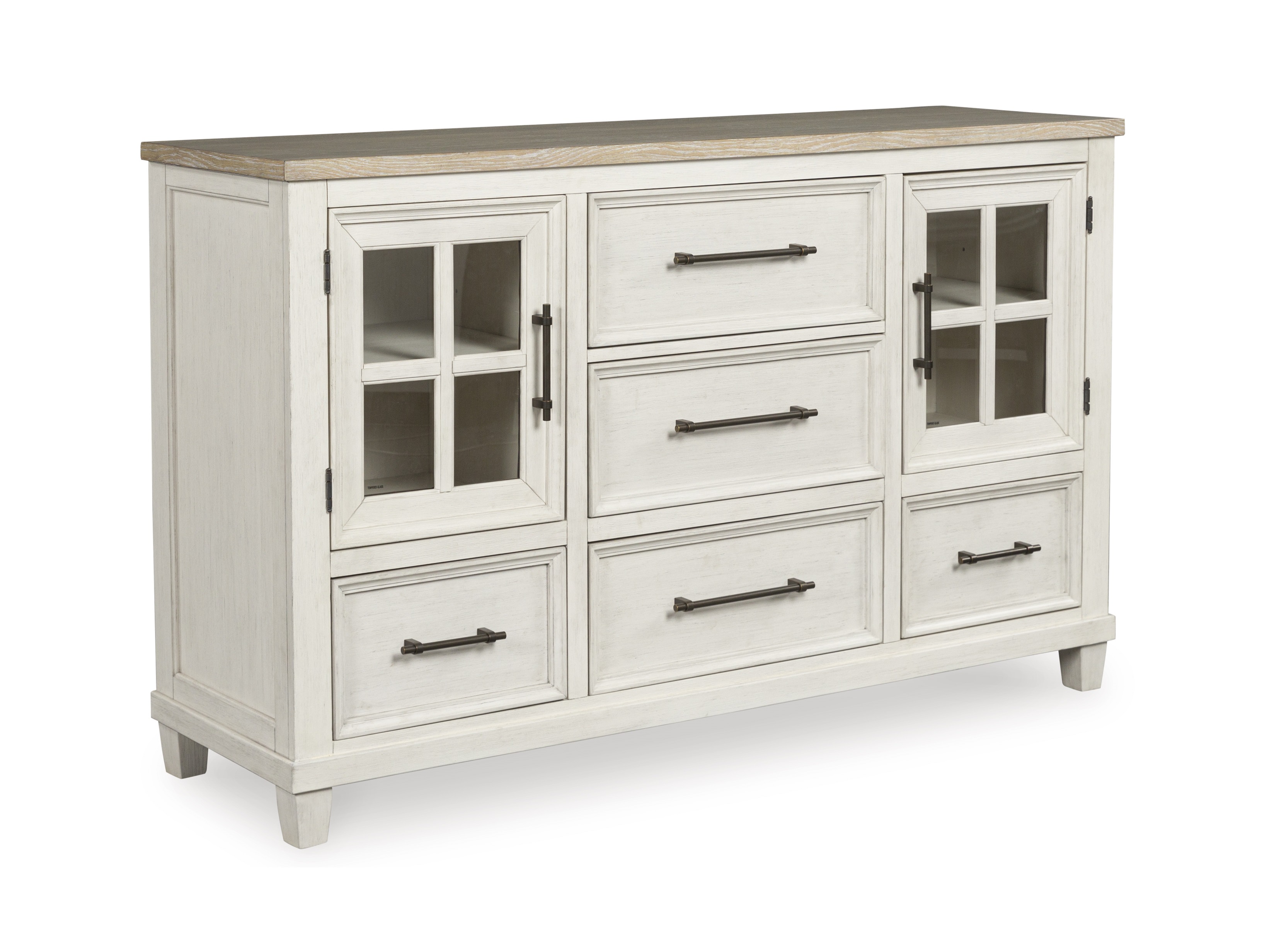 Ashley Furniture Shaybrock Antique White Brown Dresser