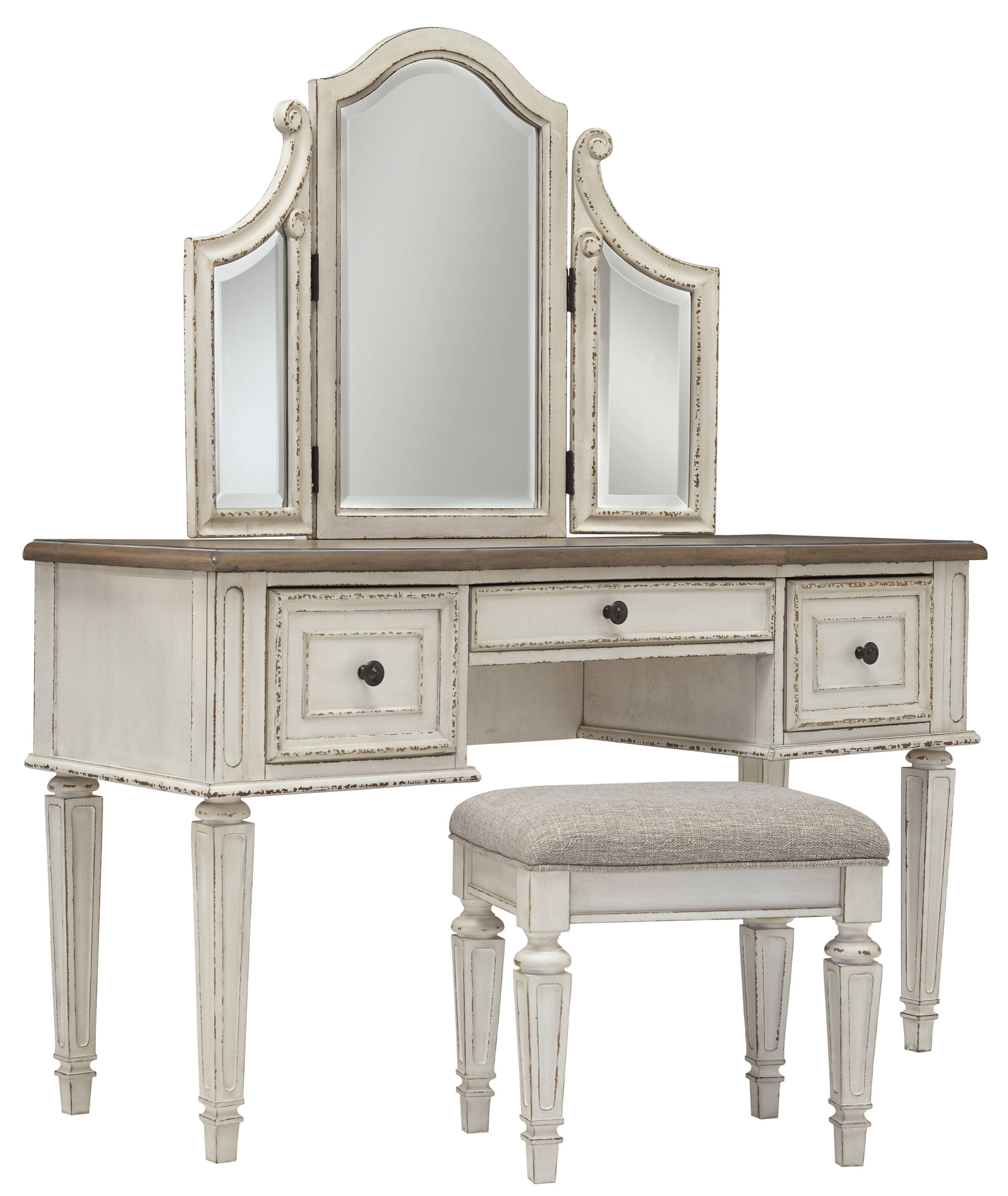 Ashley Furniture Realyn Chipped White Vanity Set