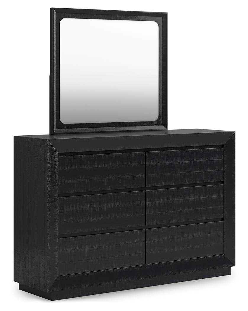 Ashley Furniture Londer Black Dresser And Mirror