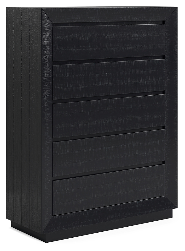 Ashley Furniture Londer Black Five Drawer Chest