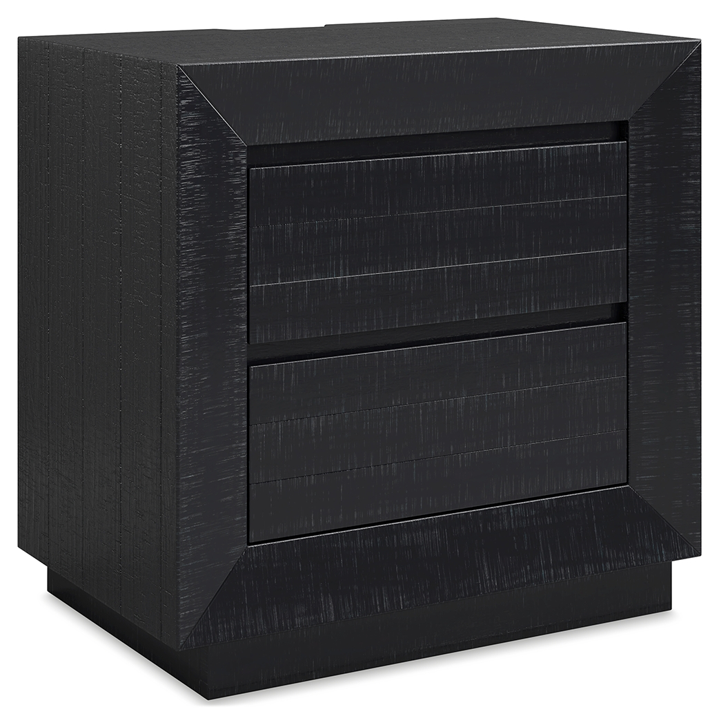 Ashley Furniture Londer Black Two Drawer Night Stand