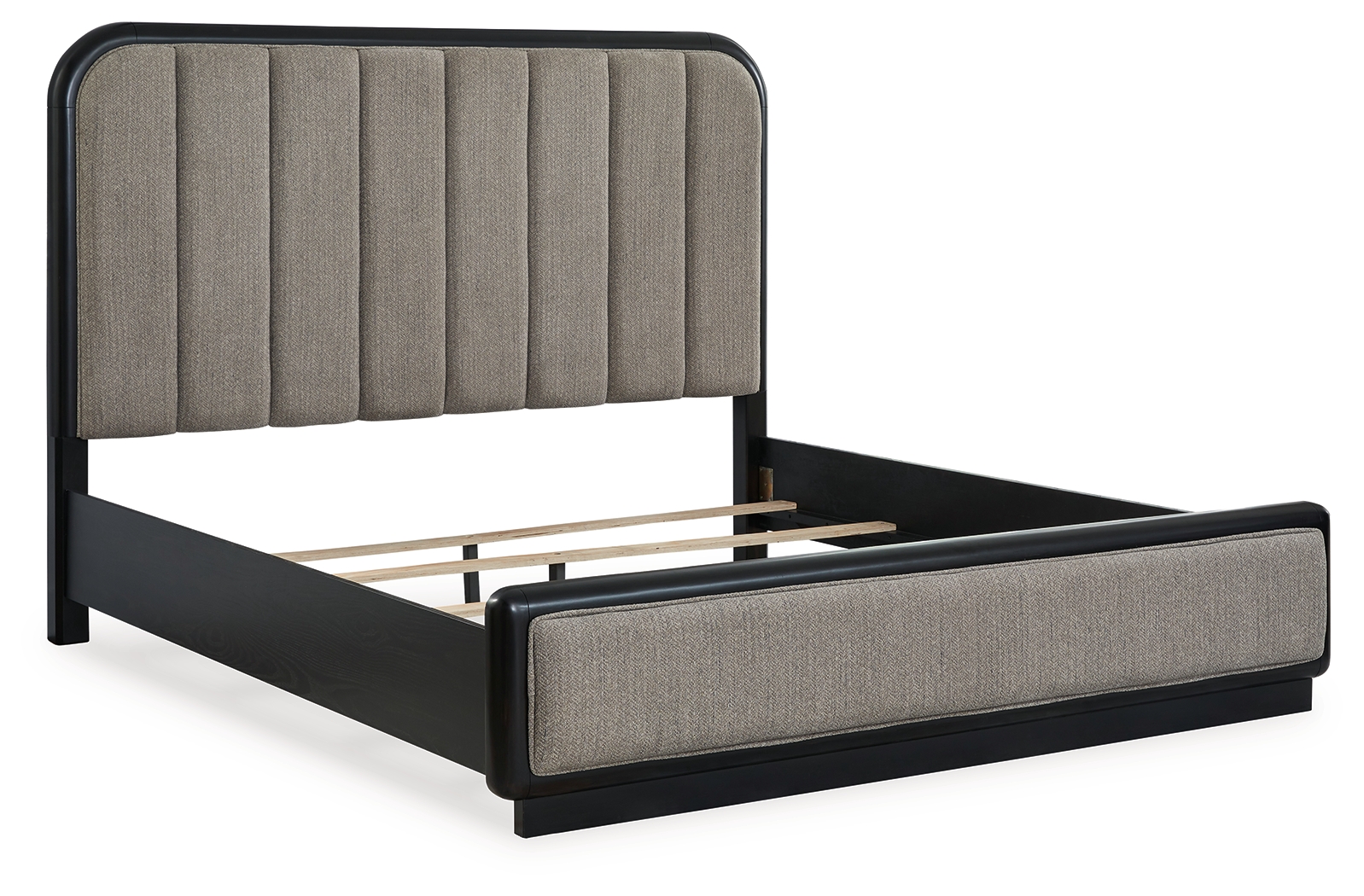 Ashley Furniture Rowanbeck Gray Black Queen Upholstered Panel Bed
