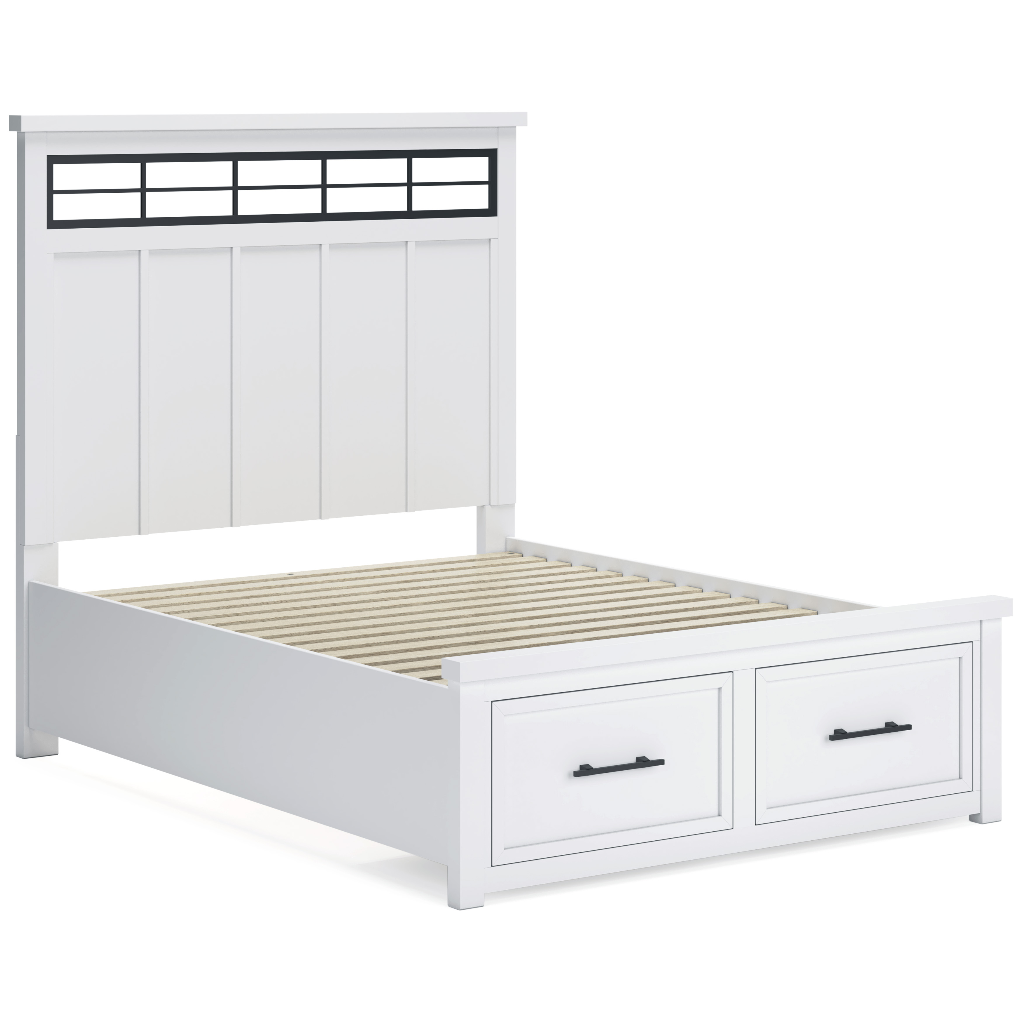 Ashley Furniture Ashbryn White Natural Queen Panel Storage Bed