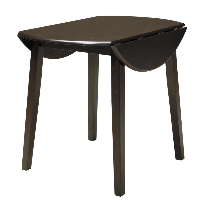 Ashley Furniture Hammis Dark Brown Round Drop Leaf Dining Table