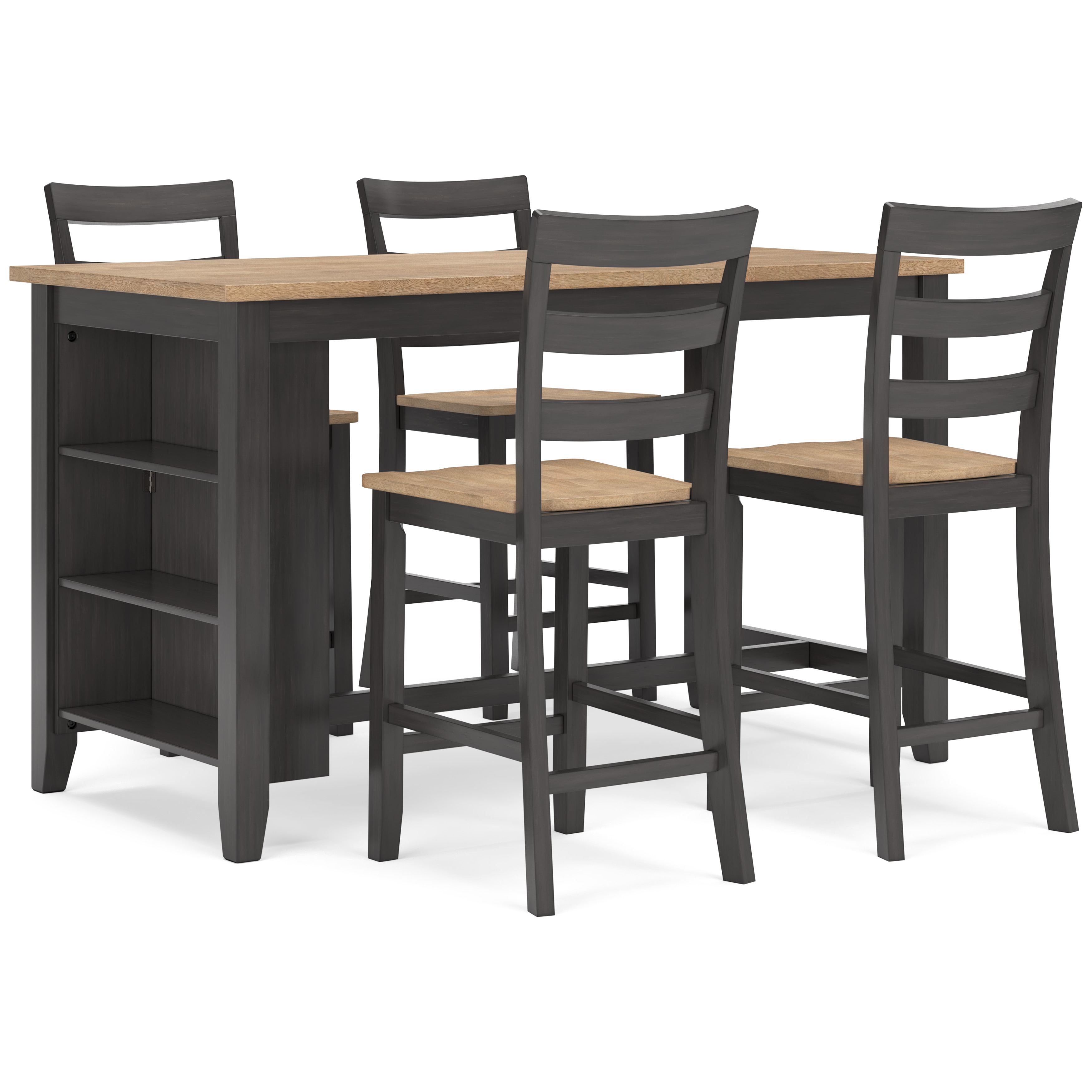 Ashley Furniture Gesthaven Natural Brown Rectangle 5pc Counter Height Set