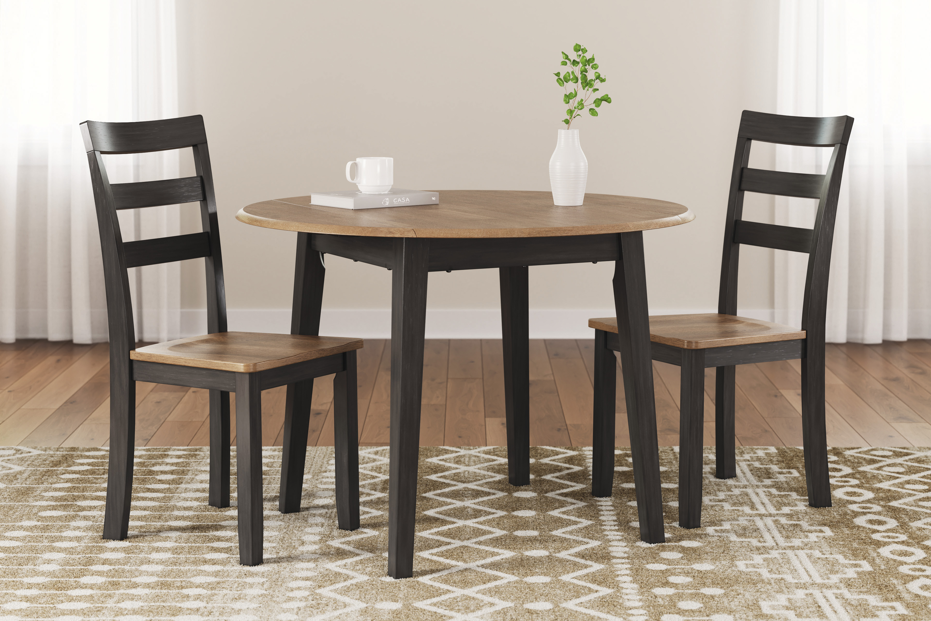 Ashley Furniture Gesthaven Natural Brown 3pc Round Dining Room Set