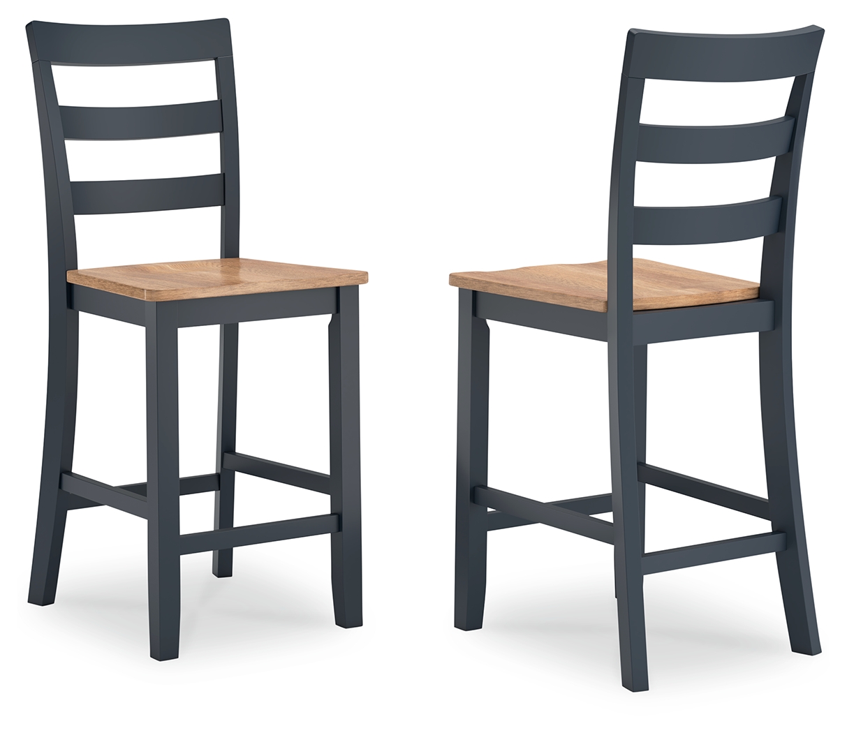 2 Ashley Furniture Gesthaven Natural Blue Barstools