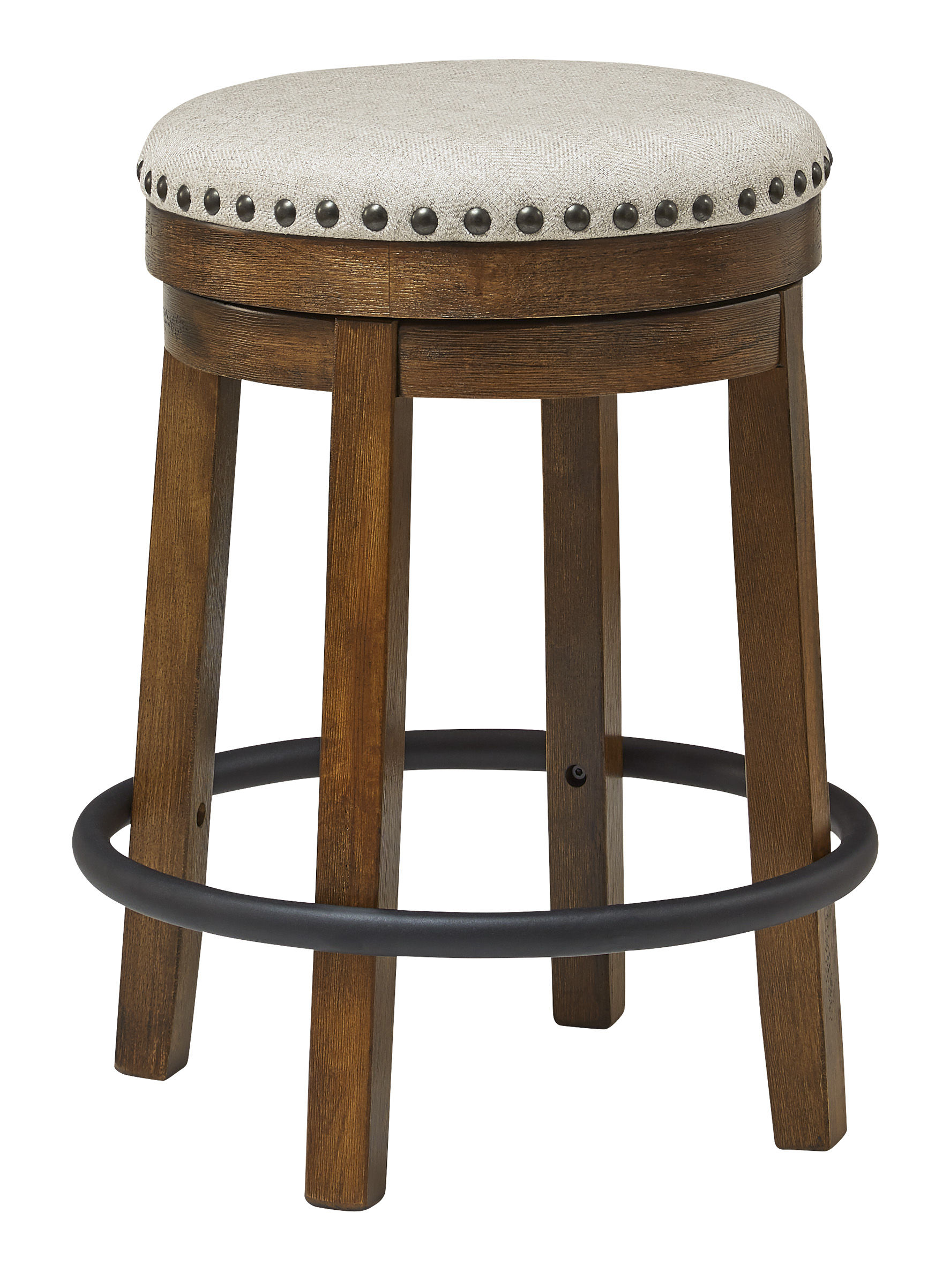 Ashley Furniture Valebeck Brown Beige Upholster Swivel Stool