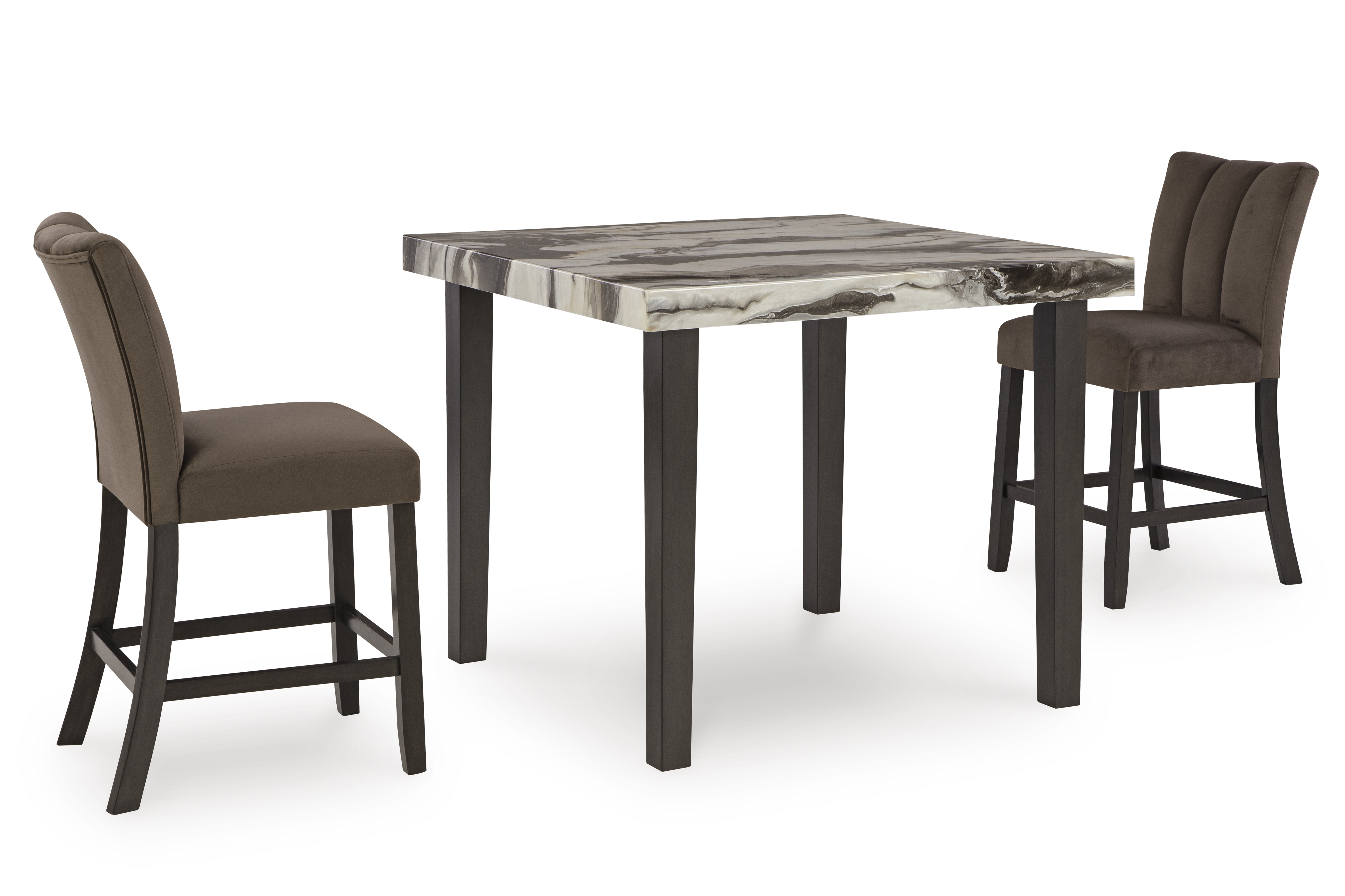 Ashley Furniture Zendalia Chocolate Brown Beige 3pc Counter Height Set