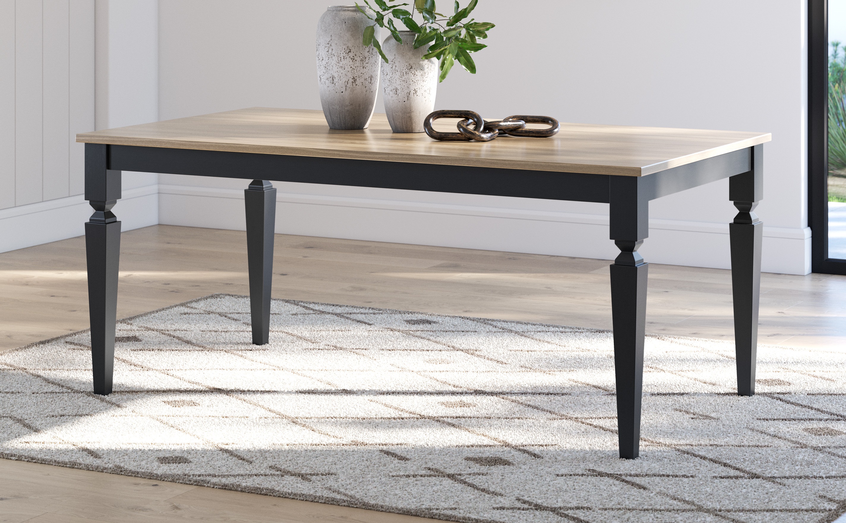 Ashley Furniture Mendinfort Grayish Brown Black Rectangular Dining Table