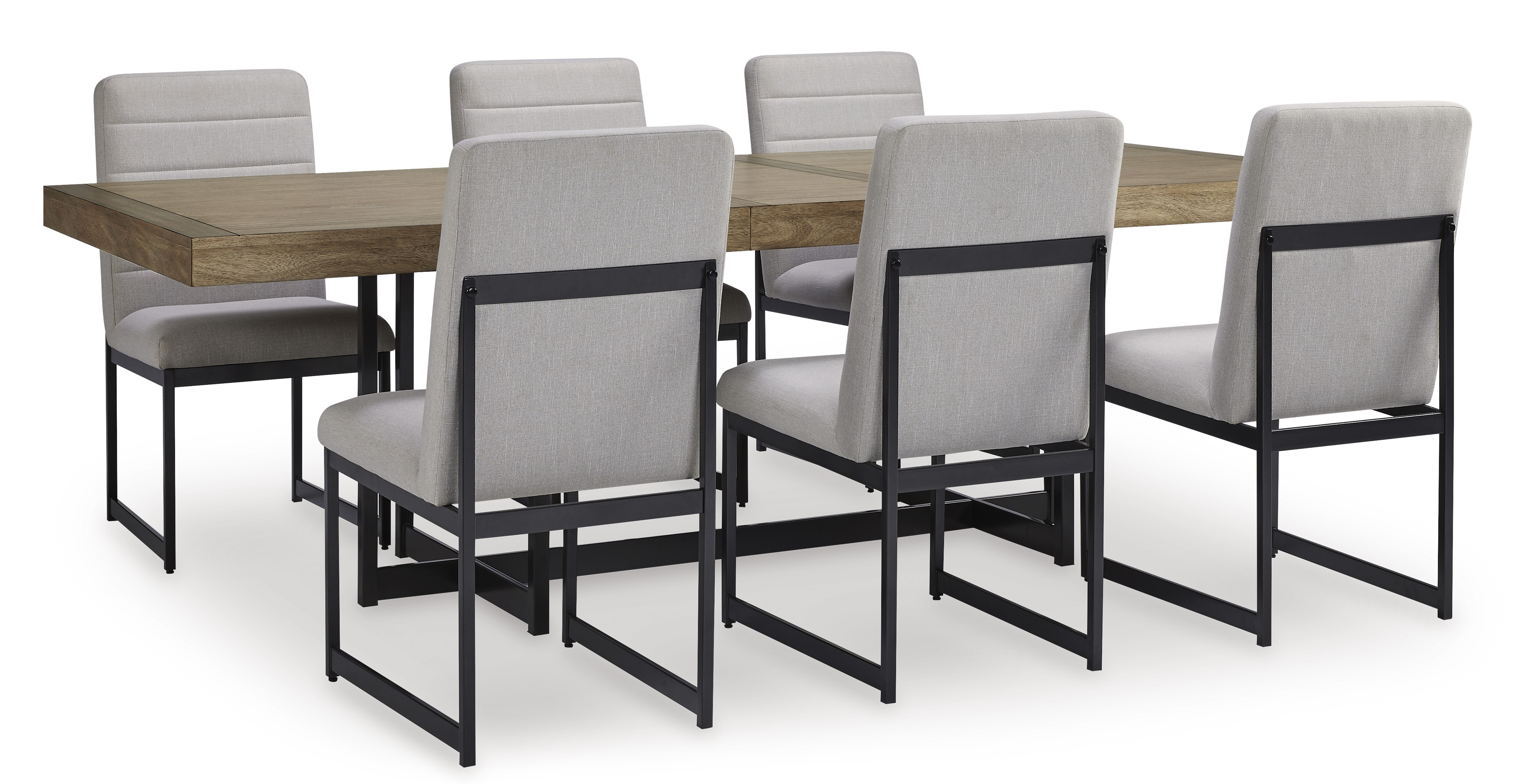 Ashley Furniture Tomtyn Light Beige Brown 7pc Dining Room Set
