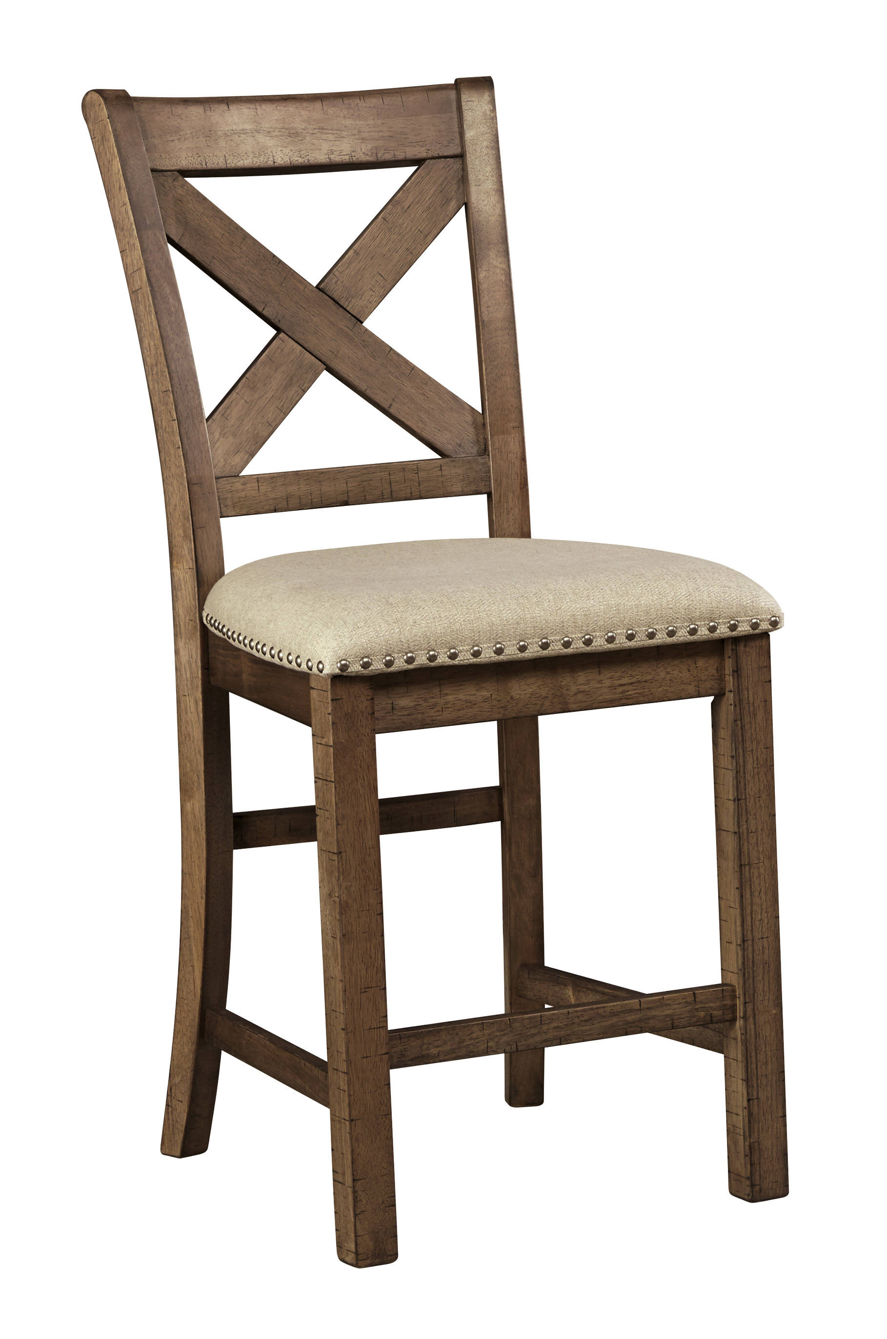 2 Ashley Furniture Moriville Beige Upholstered Barstools