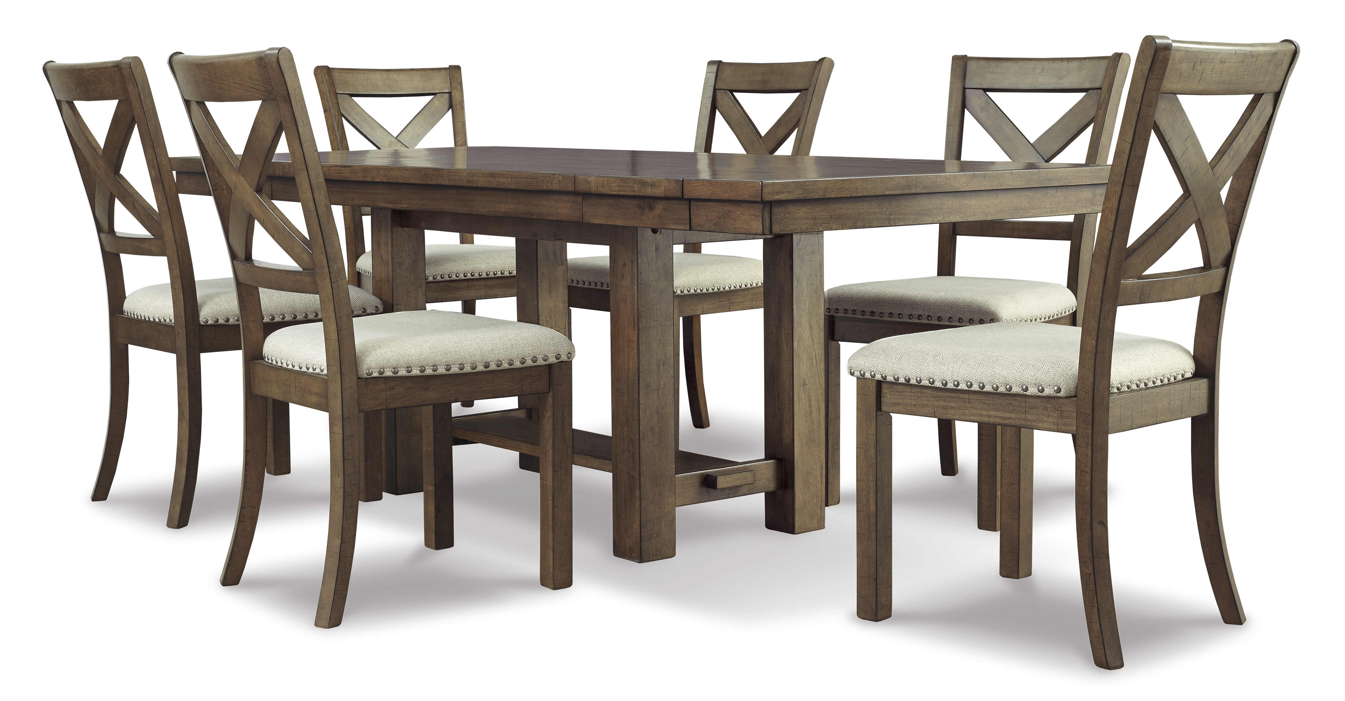 Ashley Furniture Moriville Grayish Brown 7pc Dining Room Set