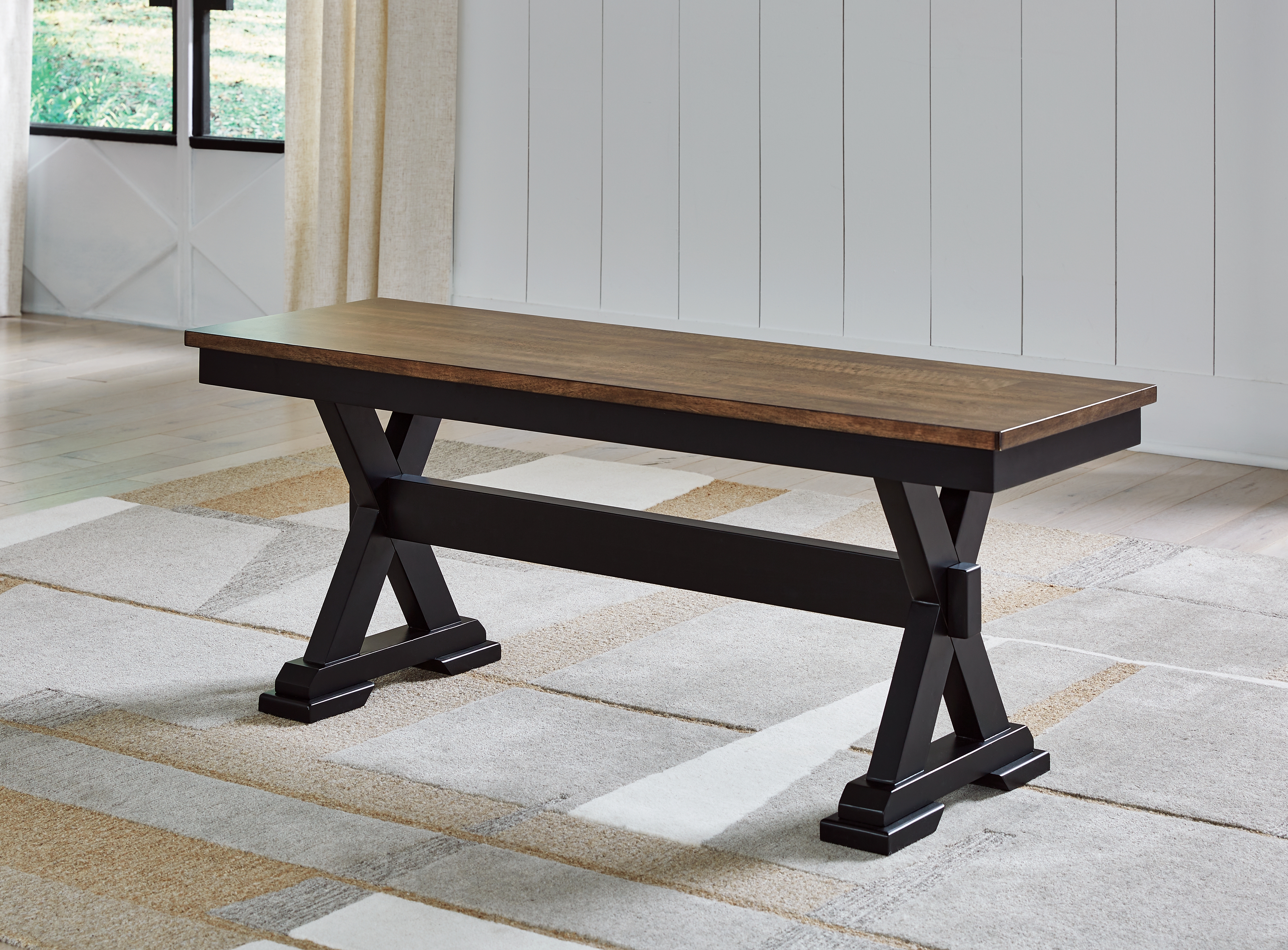 Ashley Furniture Wildenauer Brown Black Large Dining Bench