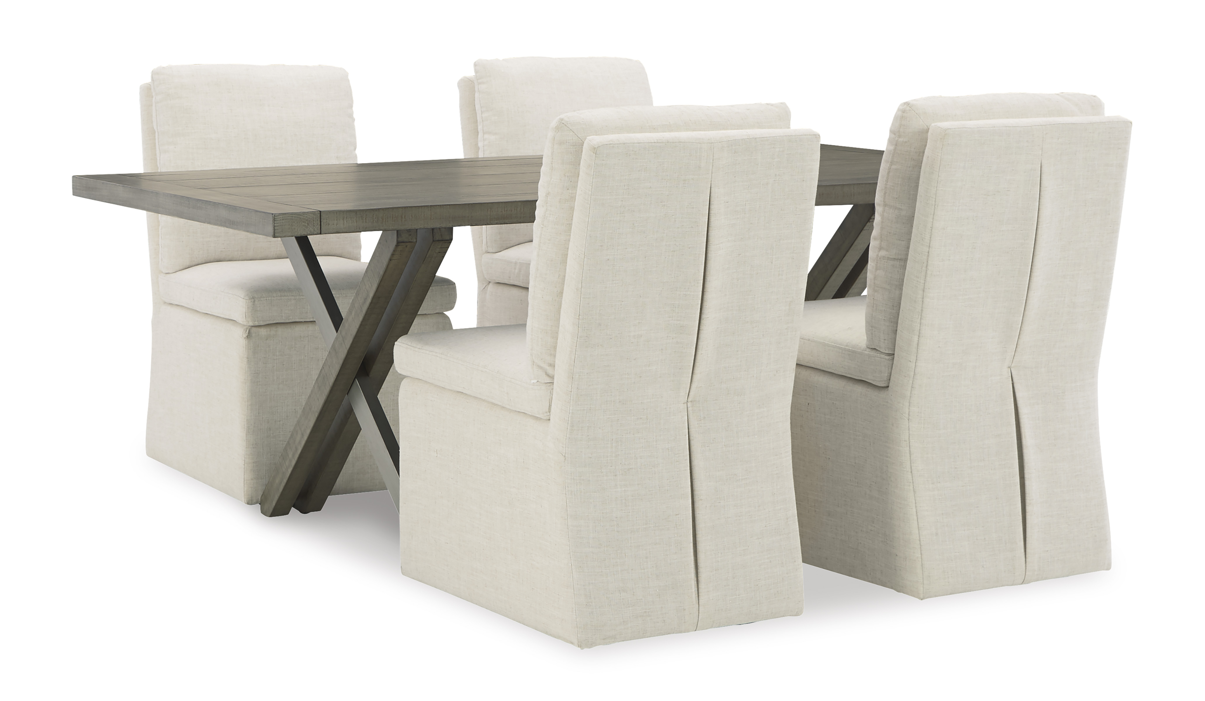 Ashley Furniture Krystanza Oatmeal Weathered Gray 5pc Dining Room Set