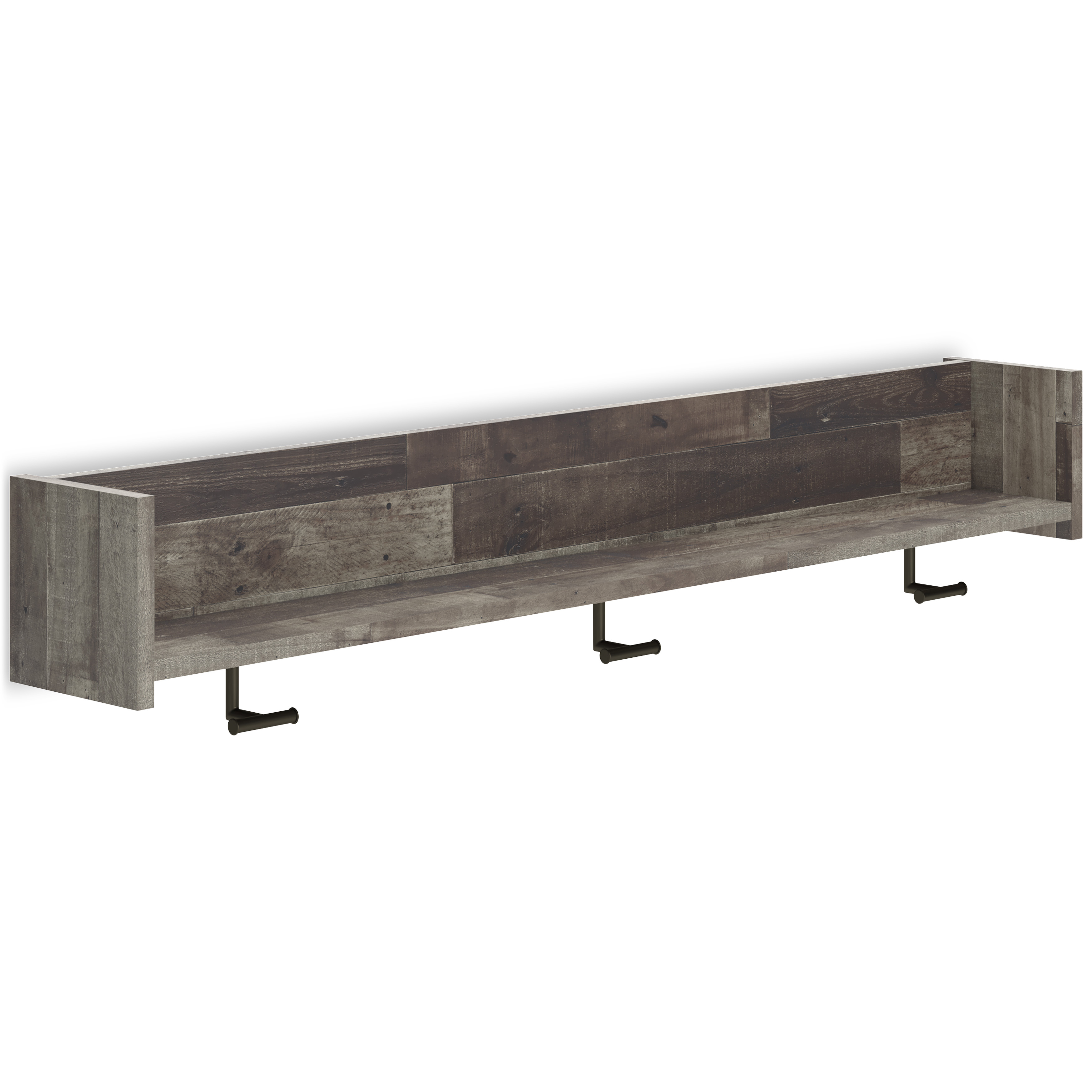 Ashley Furniture Neilsville Gray Wall Mounted Coat Rack With Shelf